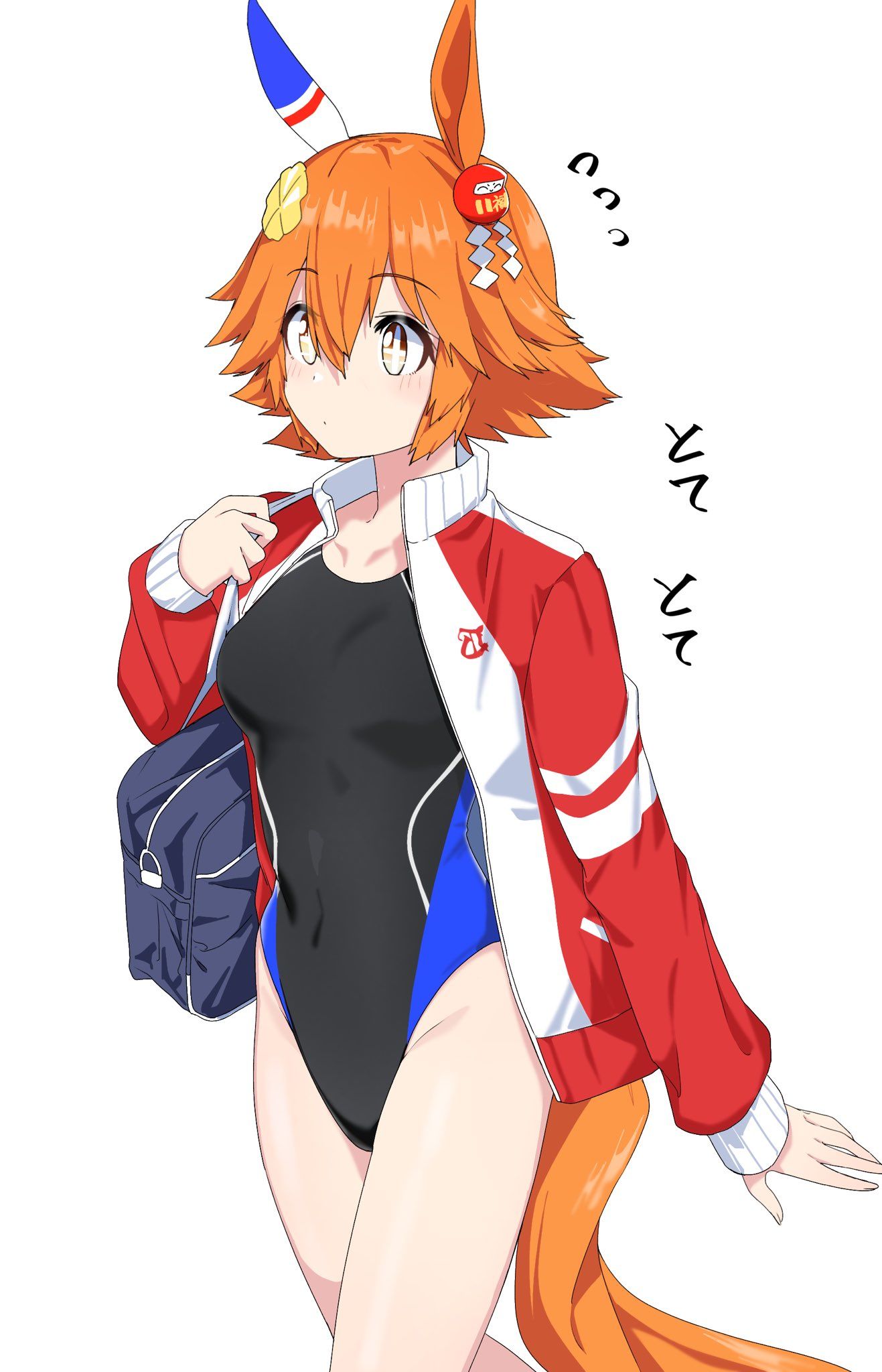 去游泳池训练的小福插画图片壁纸