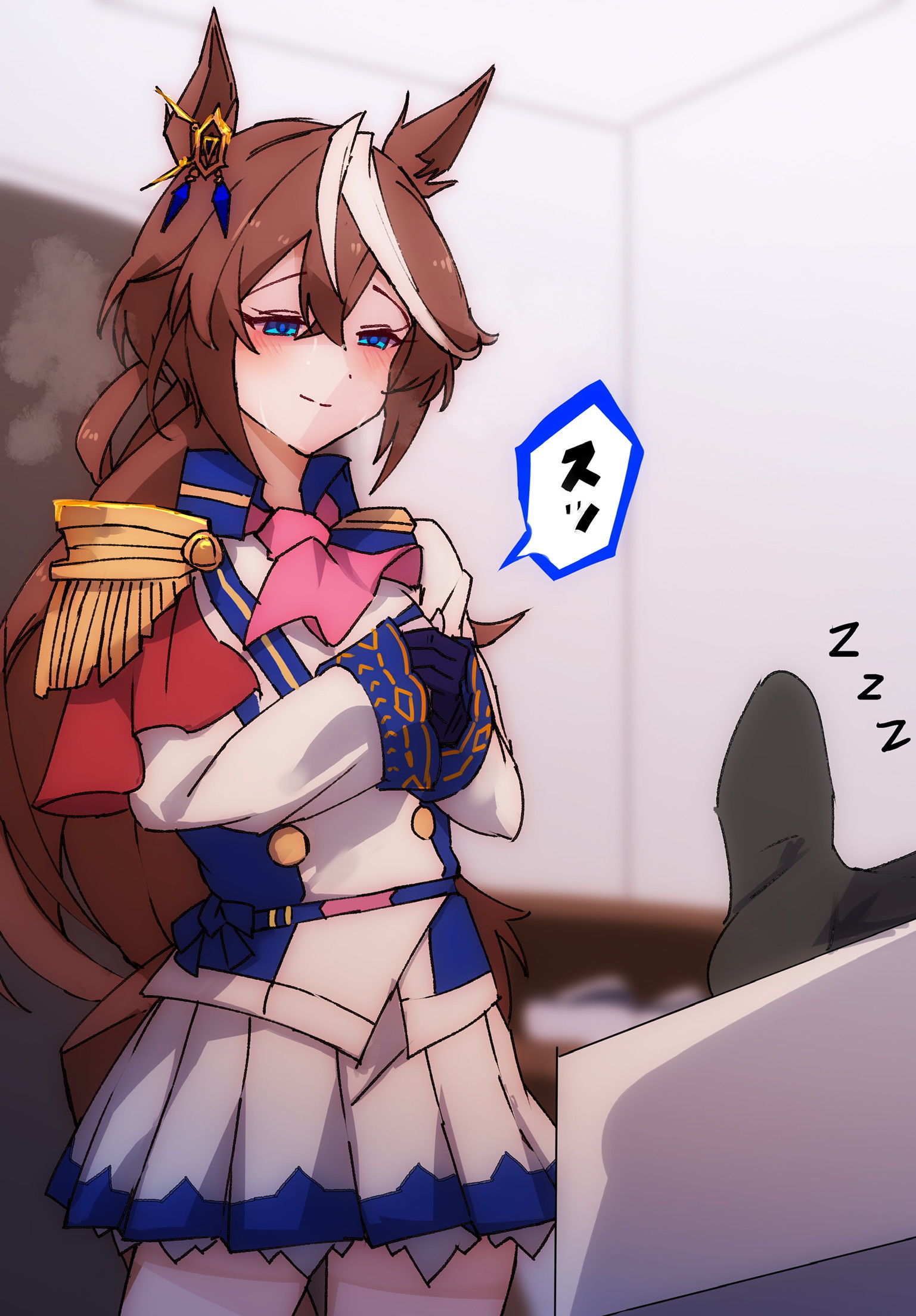 结束了演唱会来到休息室，教练睡着了。插画图片壁纸