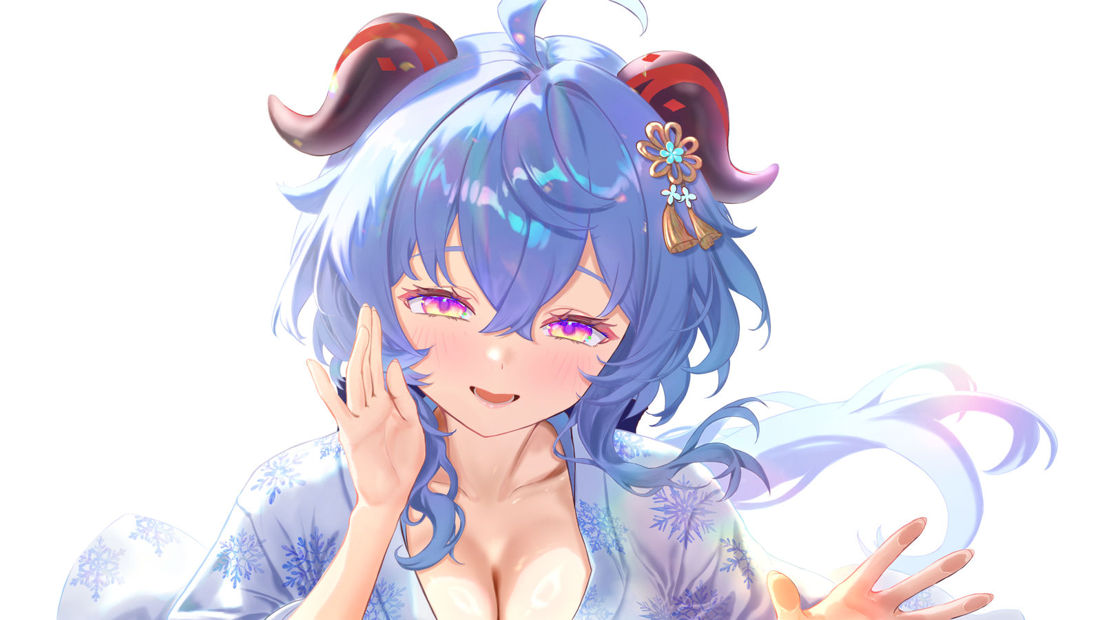 要求ASMR浴衣甘雨插画图片壁纸