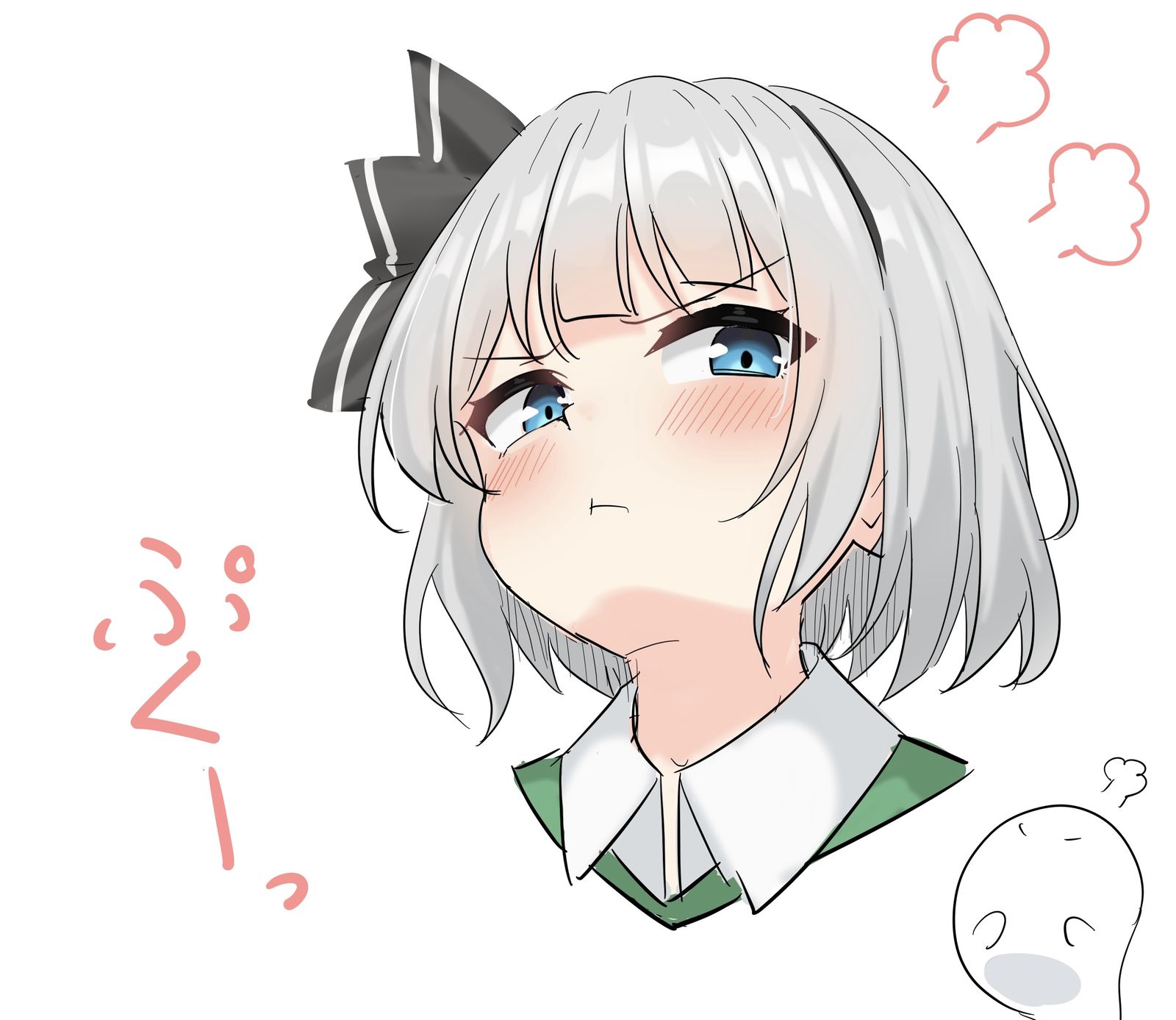 有点不高兴的妖梦涂鸦插画图片壁纸