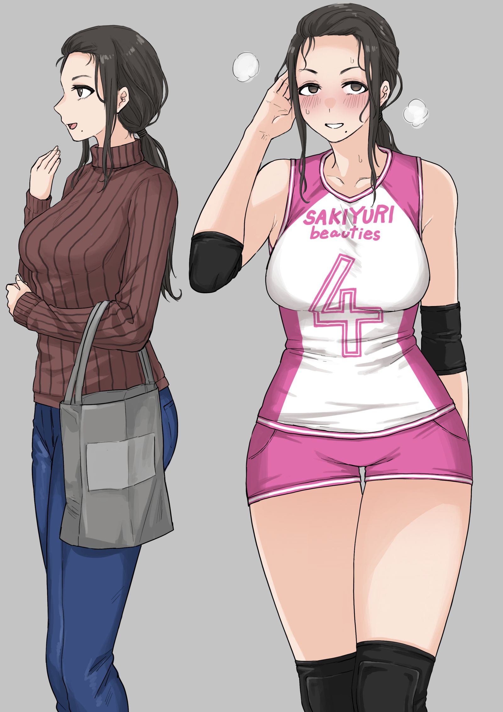 妈妈排球插画图片壁纸