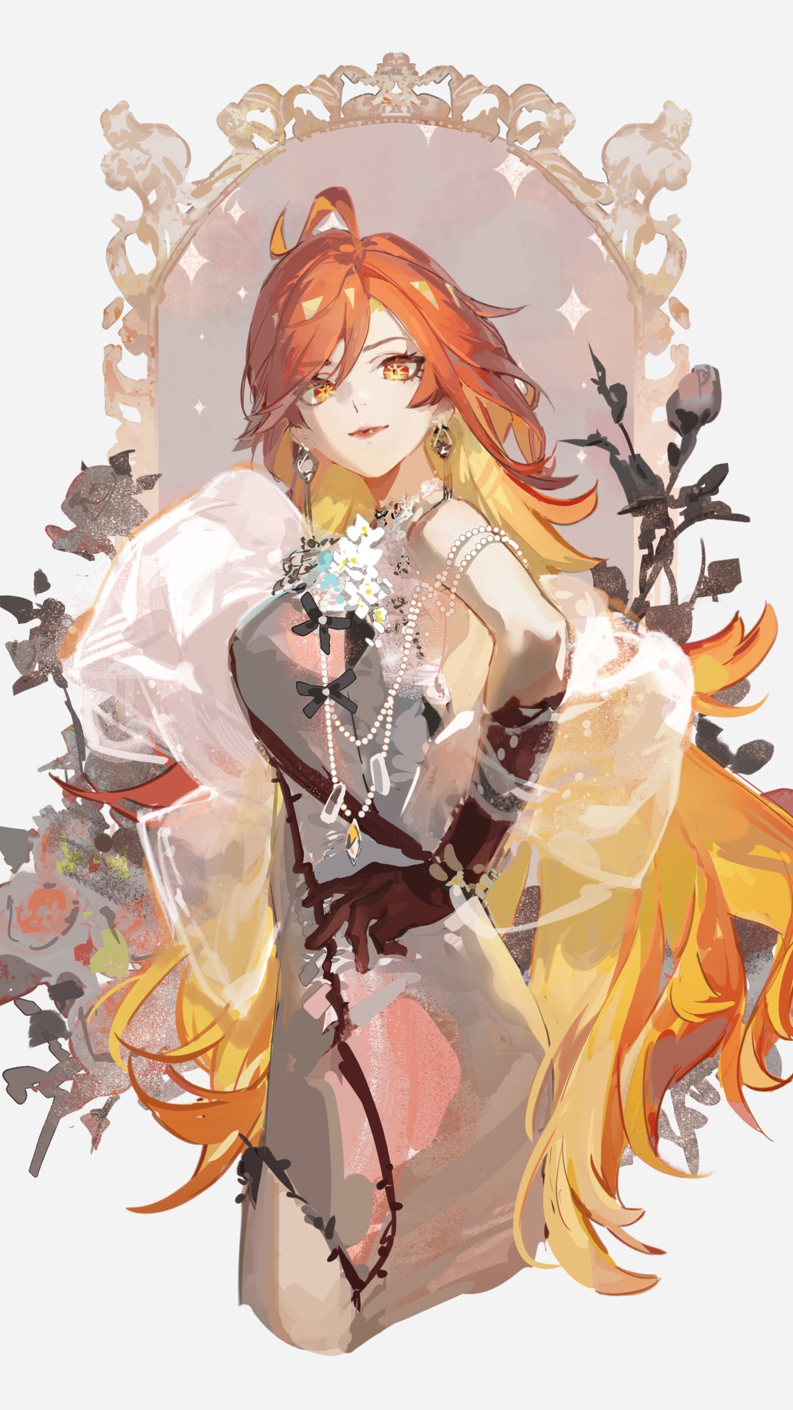 燃烧玫瑰插画图片壁纸
