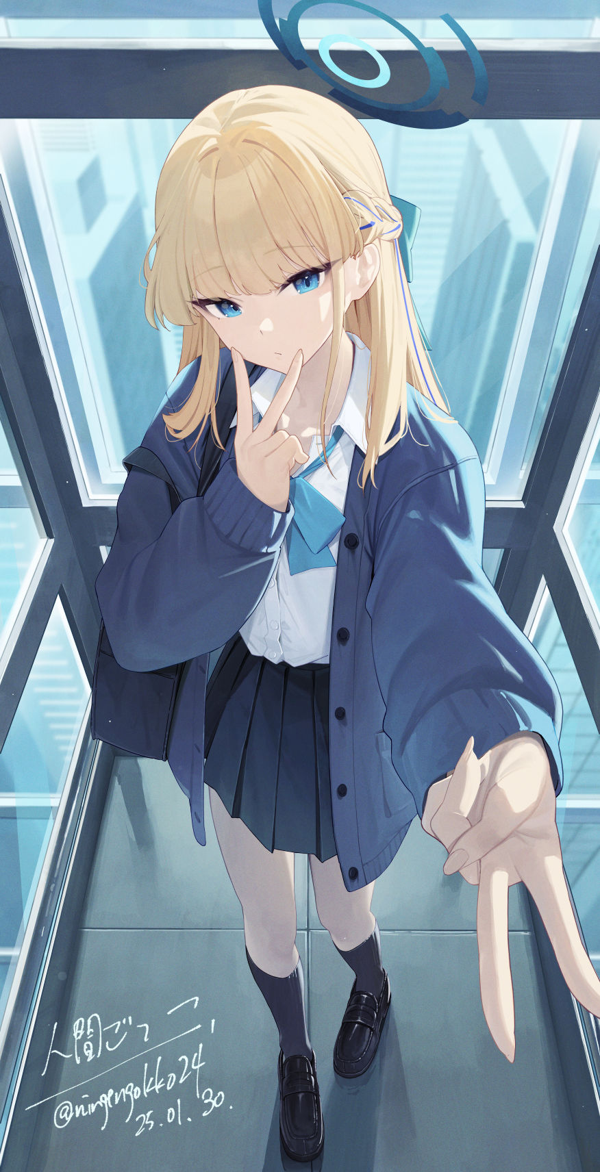 制服朱鹮插画图片壁纸