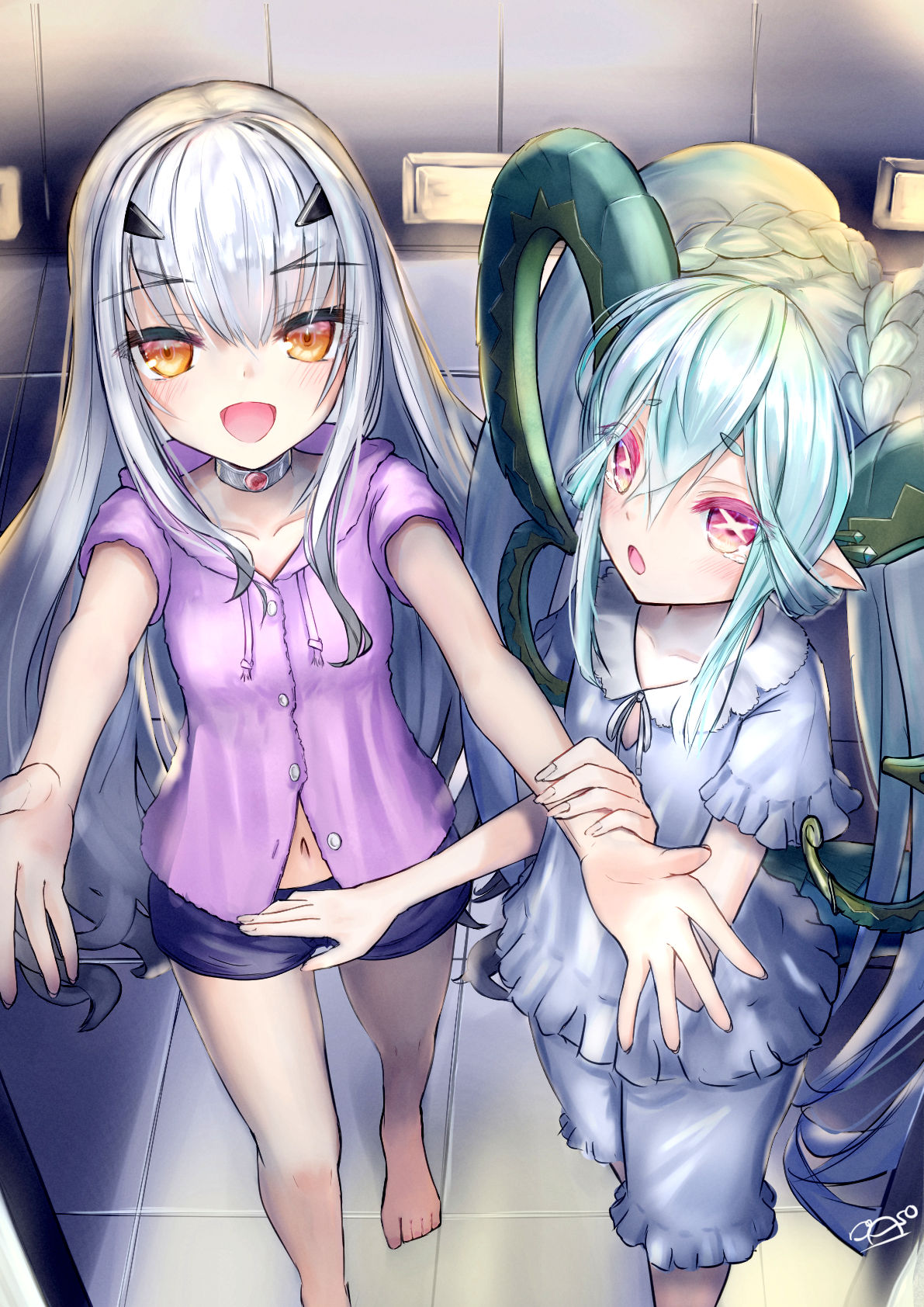 龙女孩（睡衣）插画图片壁纸