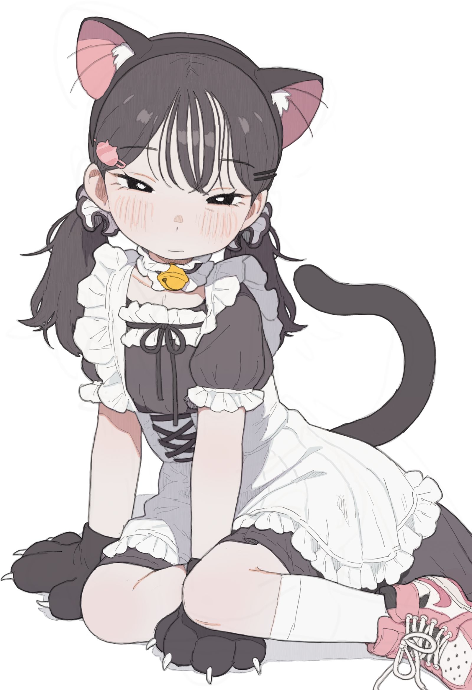 黑猫女仆插画图片壁纸