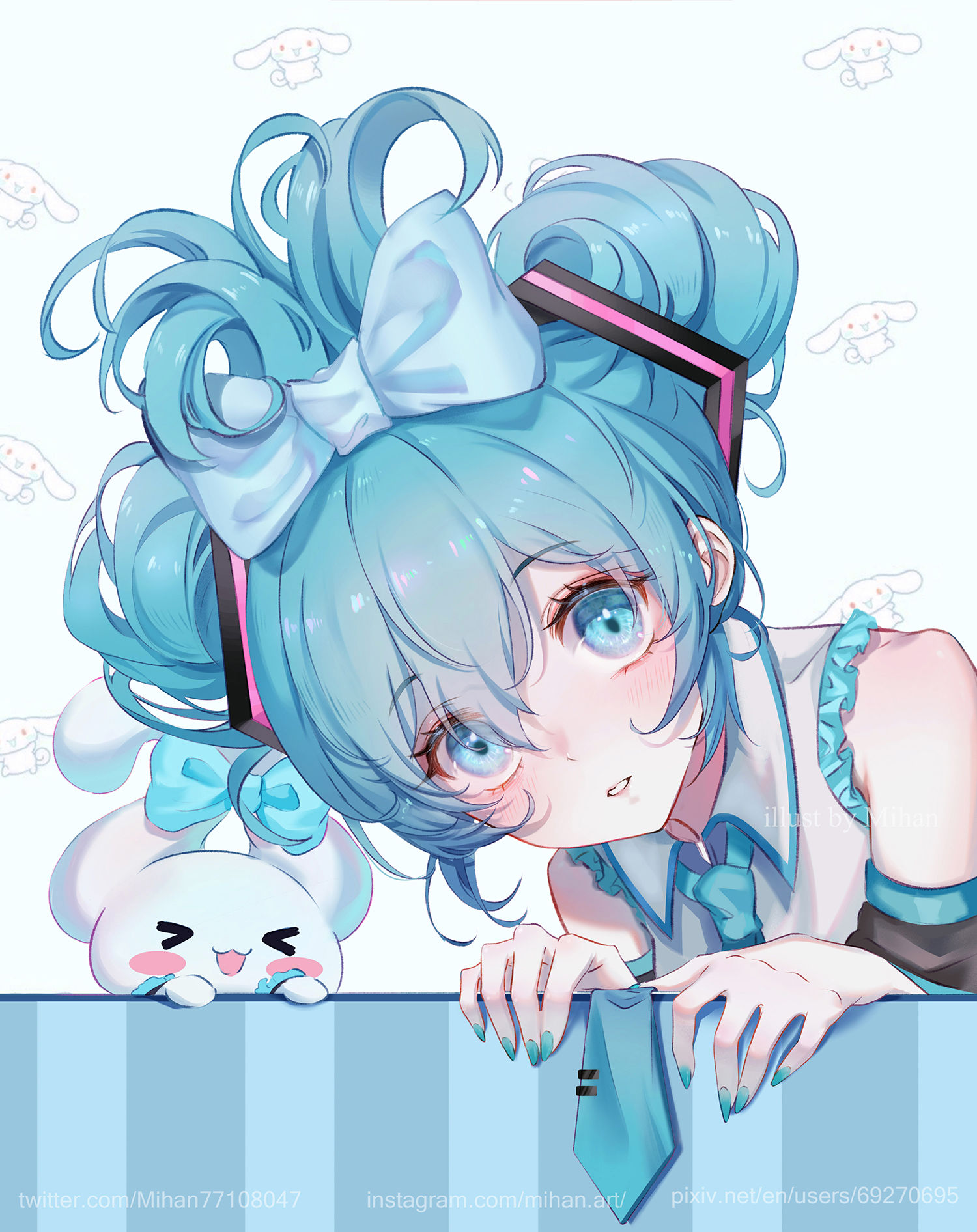 Cinnamoroll X Miku插画图片壁纸