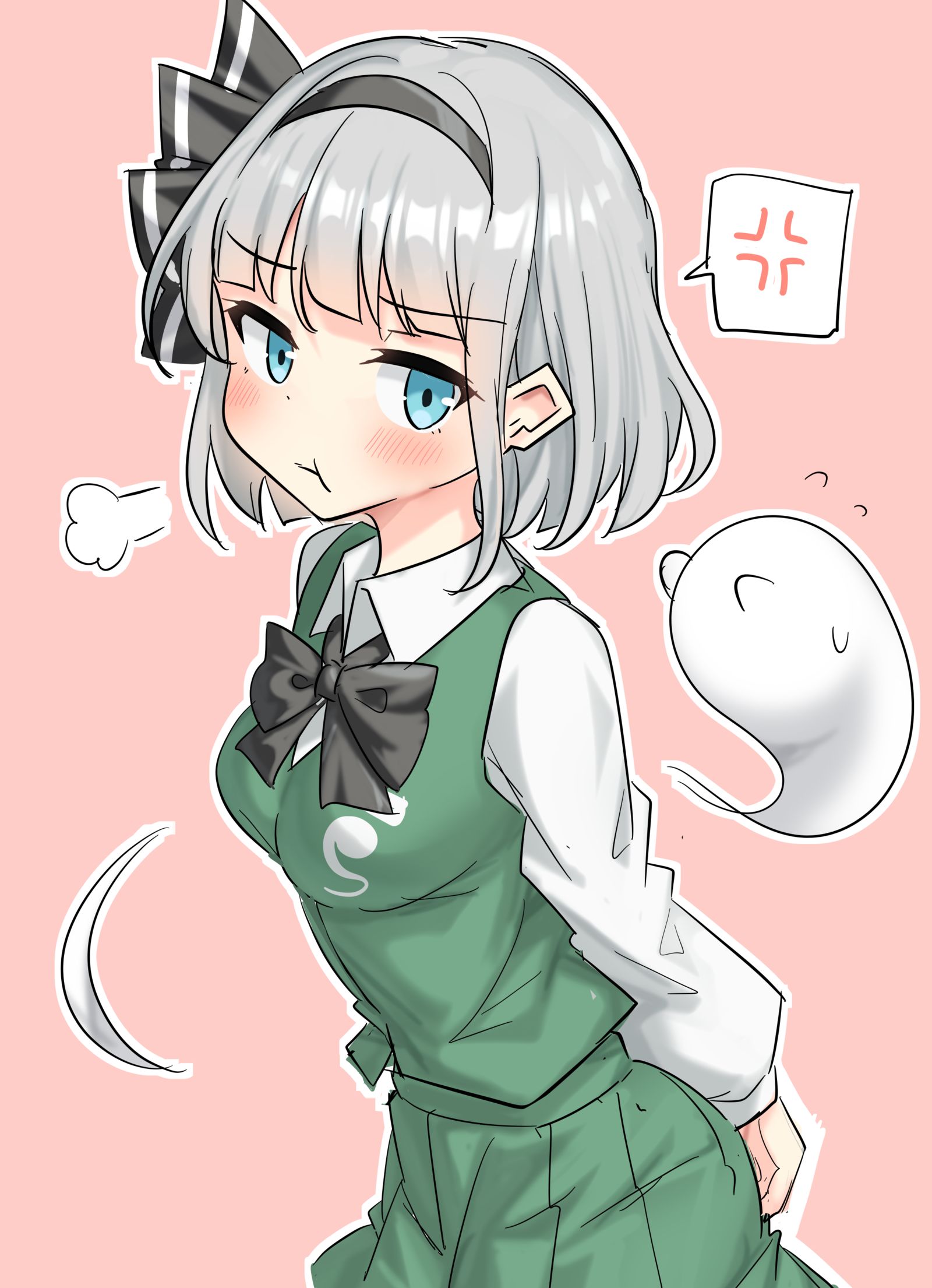 有点生气的妖梦插画图片壁纸