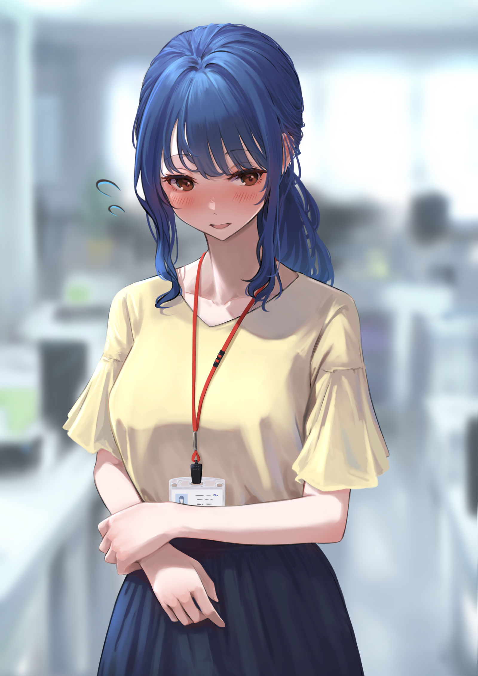 “啊，那个…早上好。”插画图片壁纸