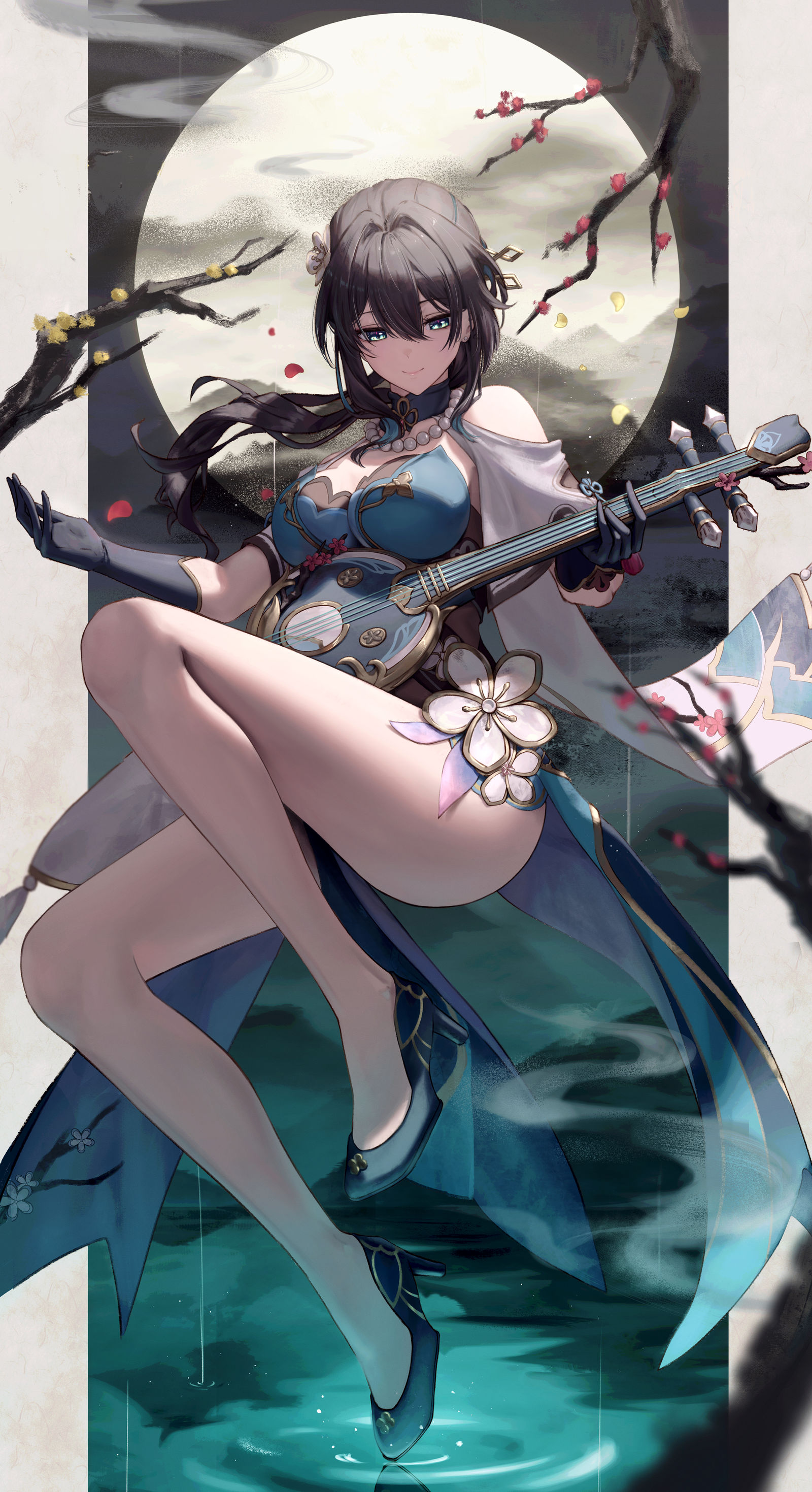 清脆的琴声插画图片壁纸