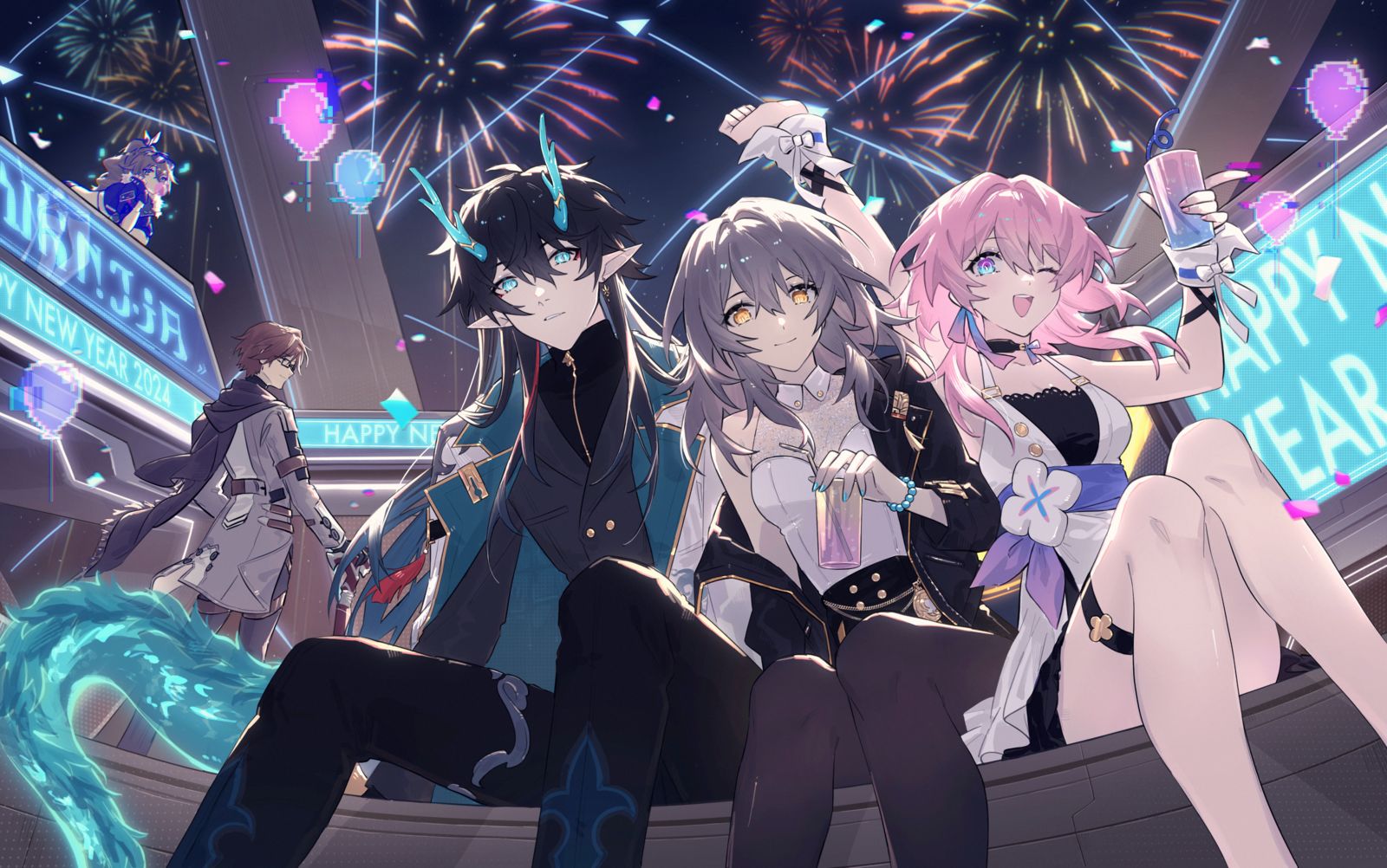 happy new year  插画图片壁纸
