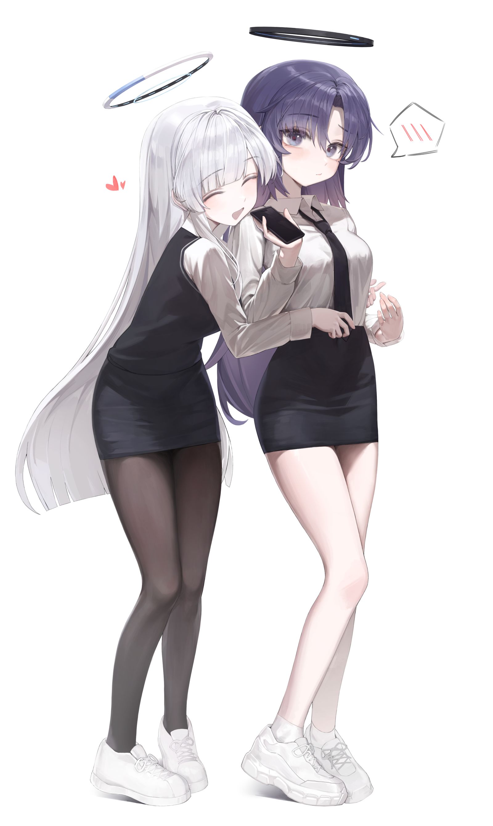 尤卡和诺亚的韩国制服版本插画图片壁纸
