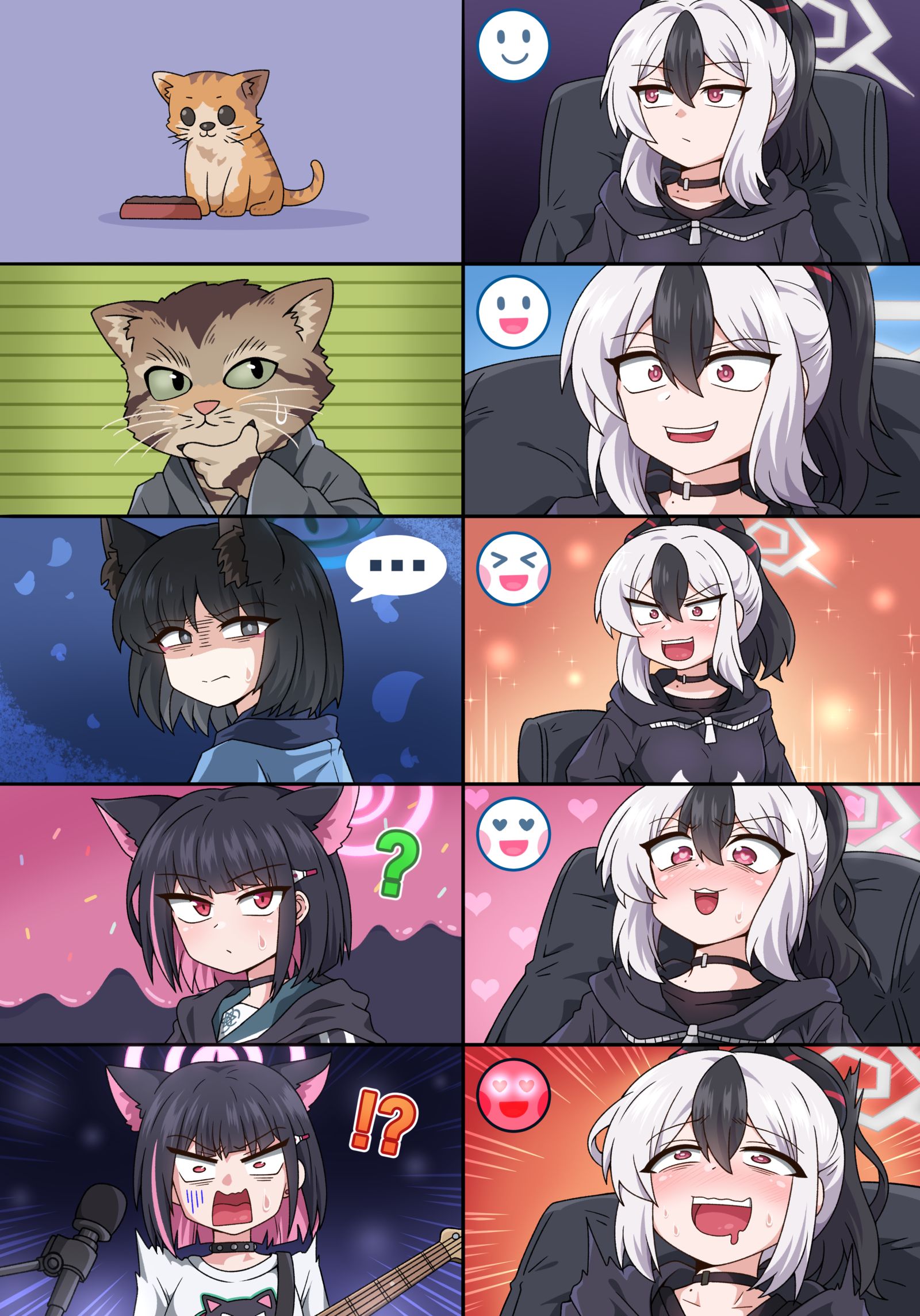 我喜欢猫！插画图片壁纸