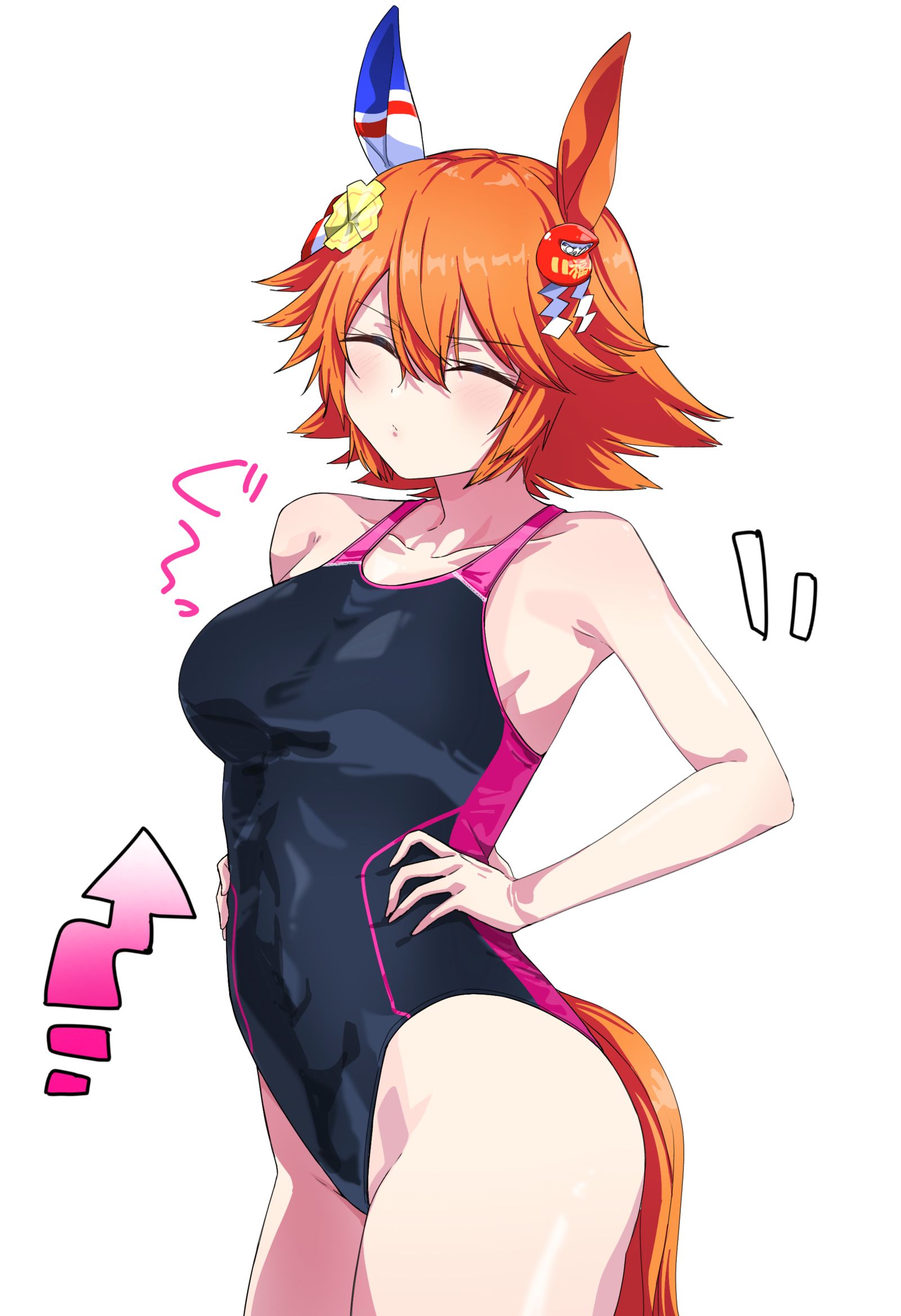 游泳衣小福插画图片壁纸