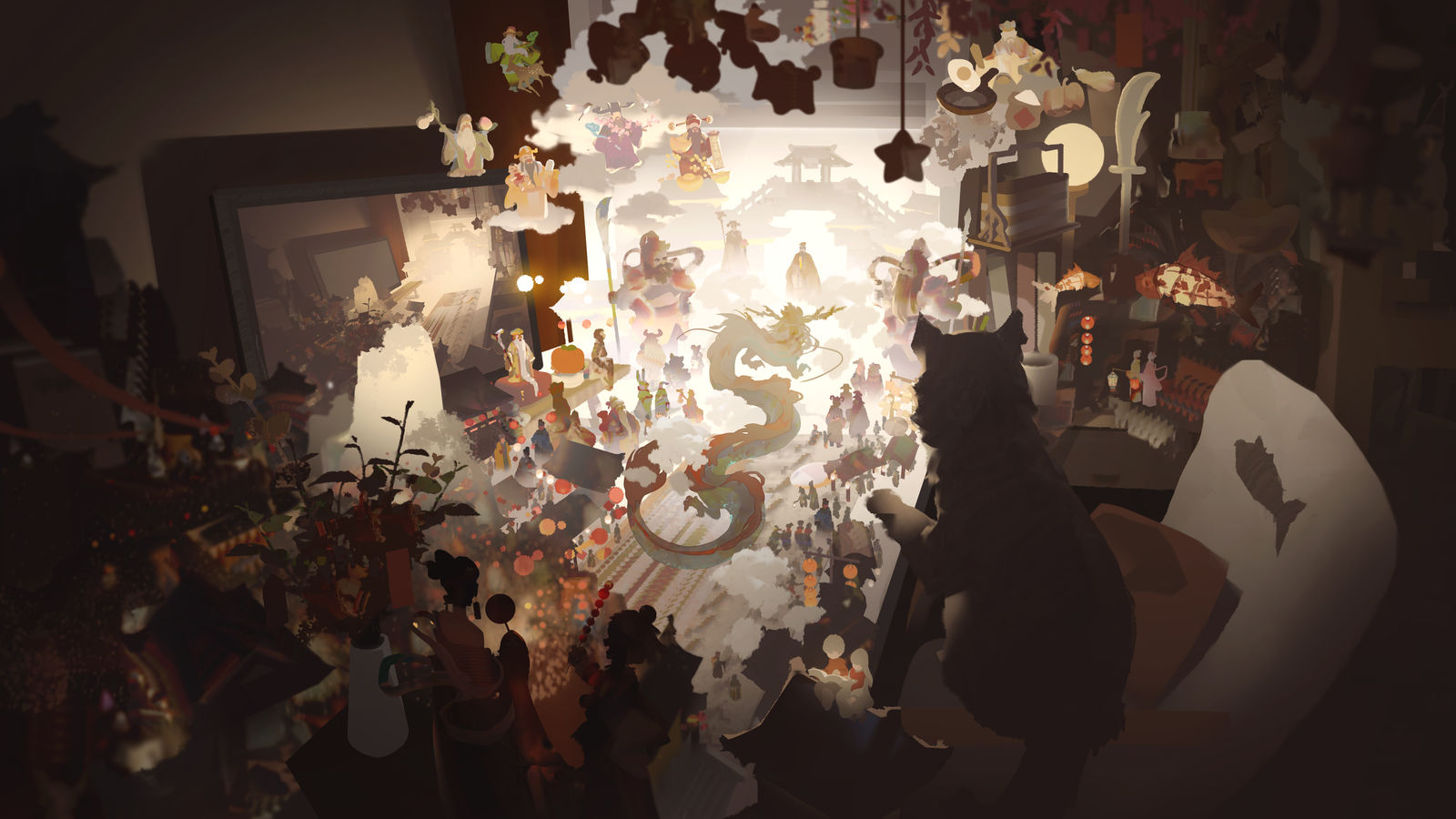 《 龙 年 贺 图 》插画图片壁纸