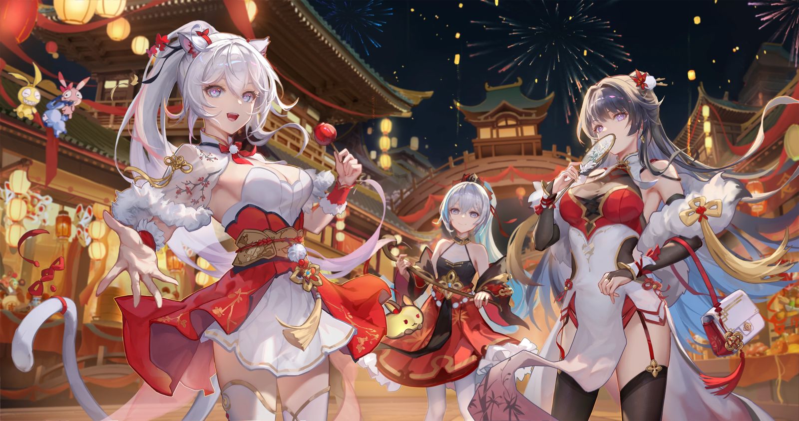 2024新春游园会插画图片壁纸