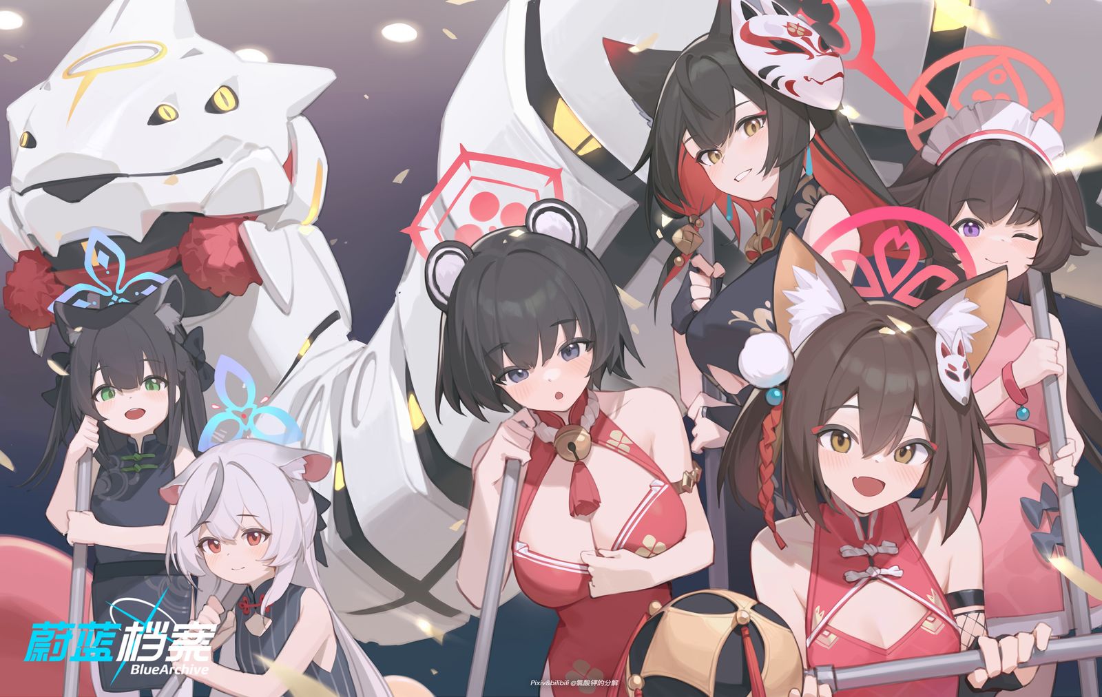 蓝色档案新春插画图片壁纸