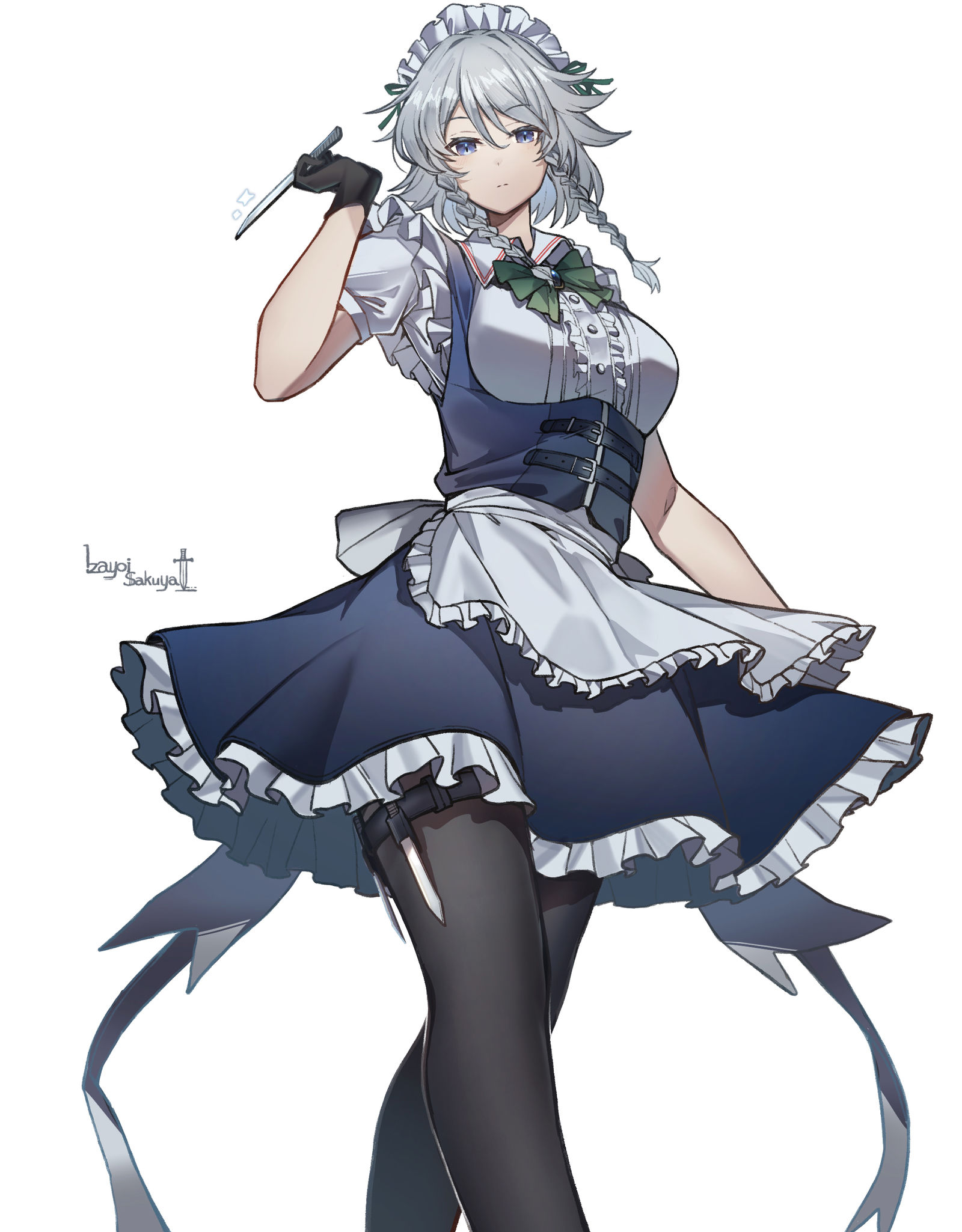 女仆与血之怀表插画图片壁纸