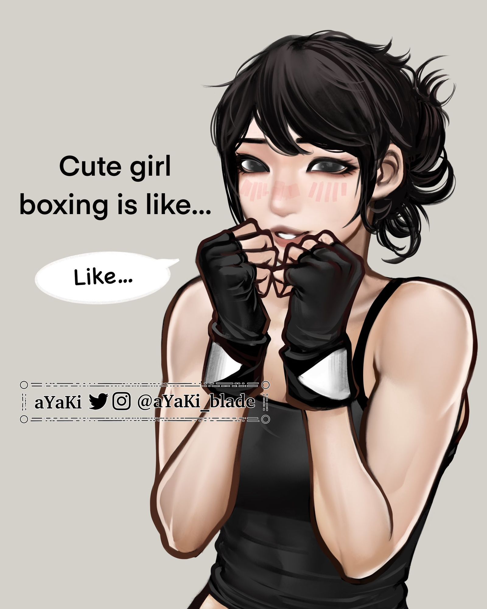 可爱的孩子打拳击的话插画图片壁纸