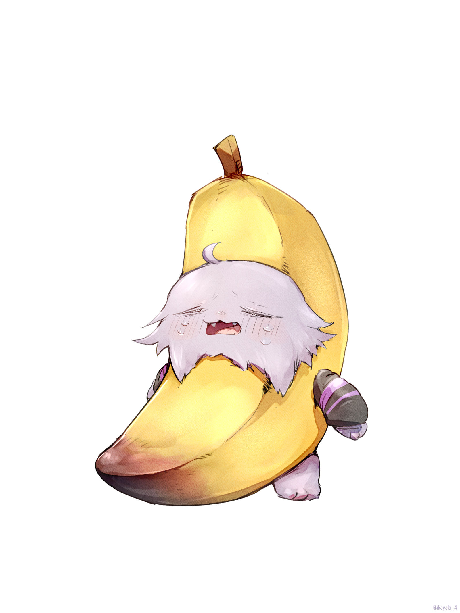 香蕉毛球插画图片壁纸
