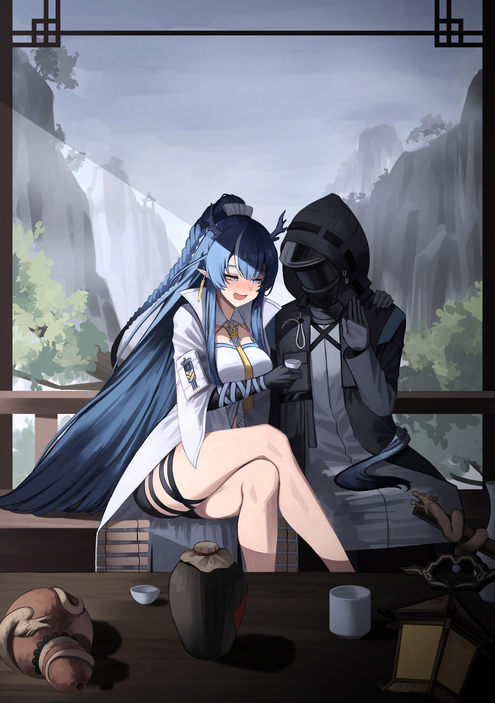 Drinking with Ling插画图片壁纸