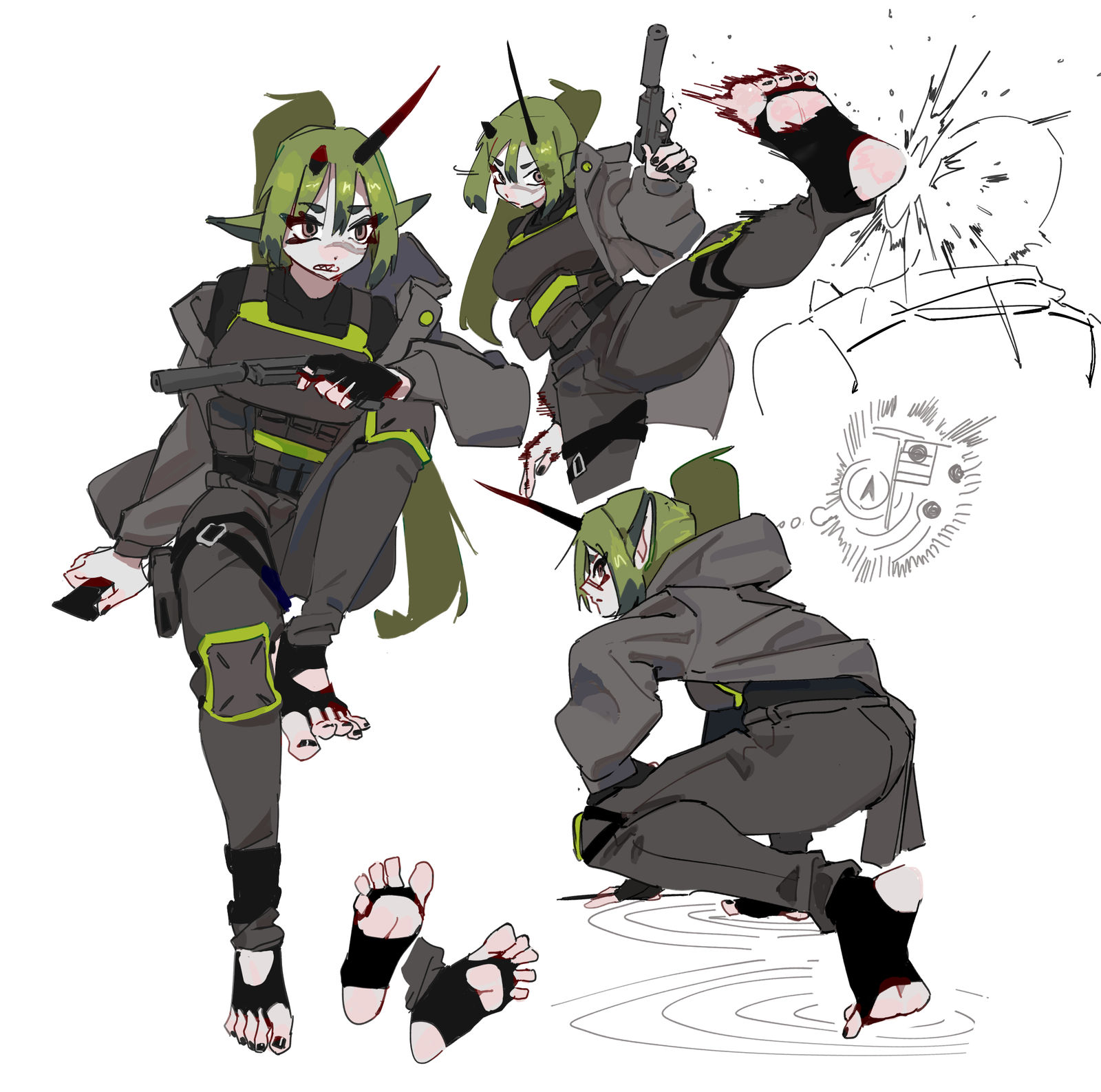 露出脚掌的鬼族杀手