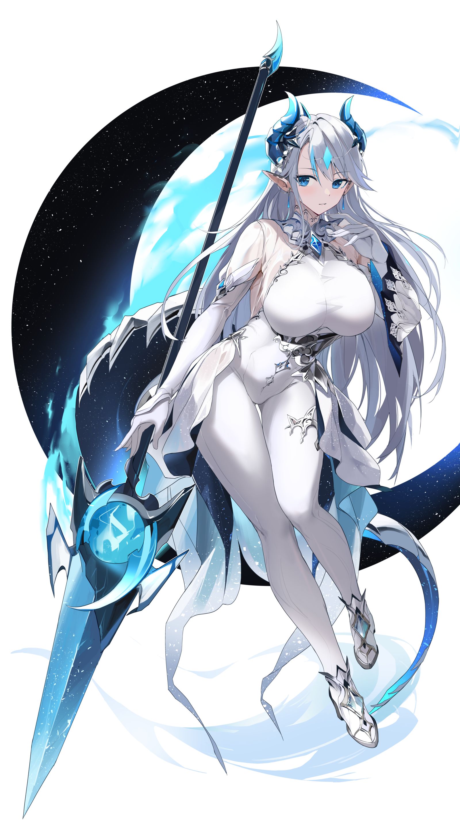 Crescent Moon Luna插画图片壁纸