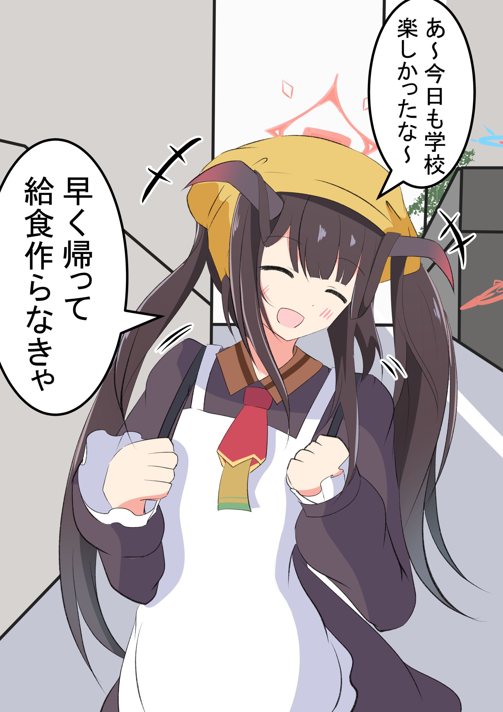 从学校回来的猫头鹰插画图片壁纸