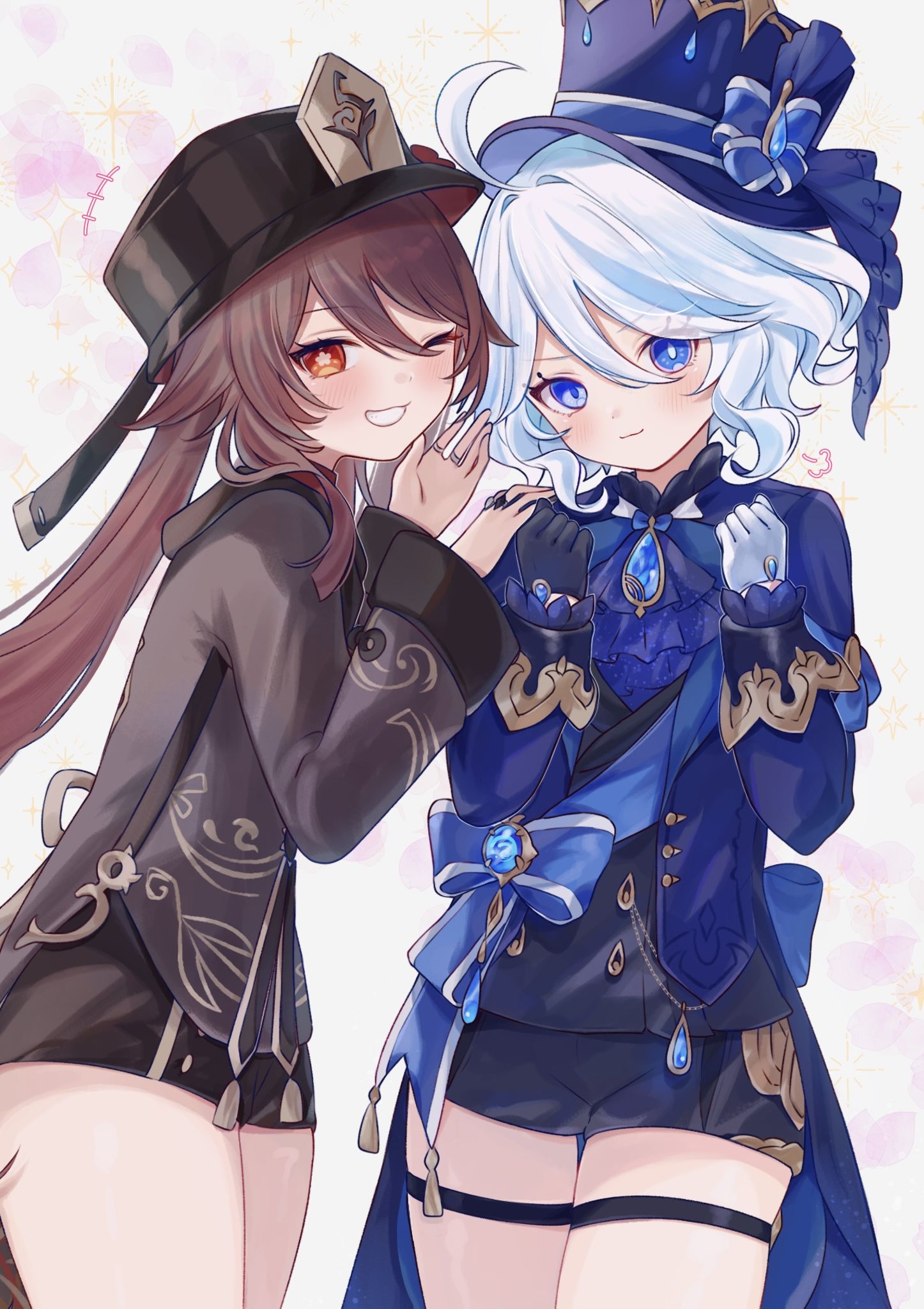 胡桃和弗里娜插画图片壁纸