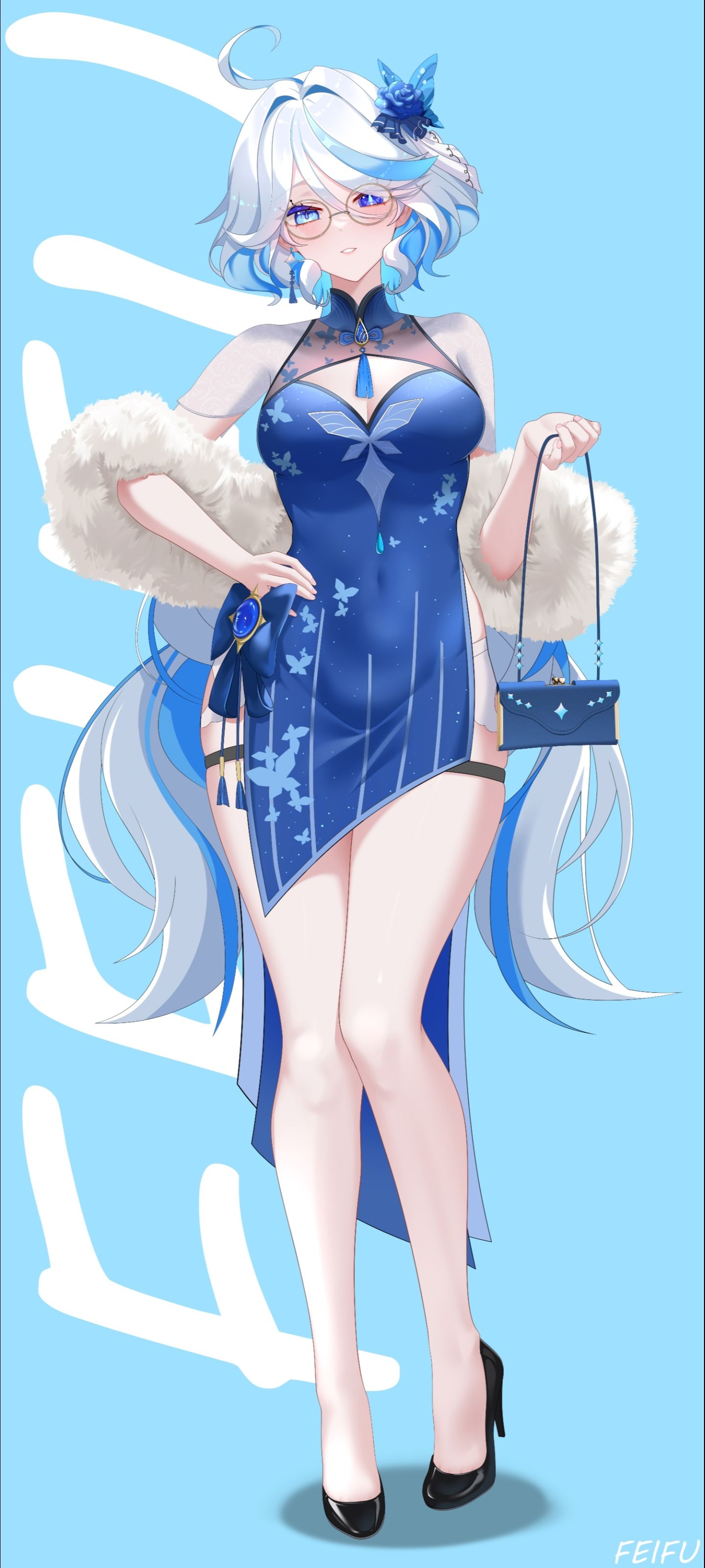 旗袍芙芙！插画图片壁纸