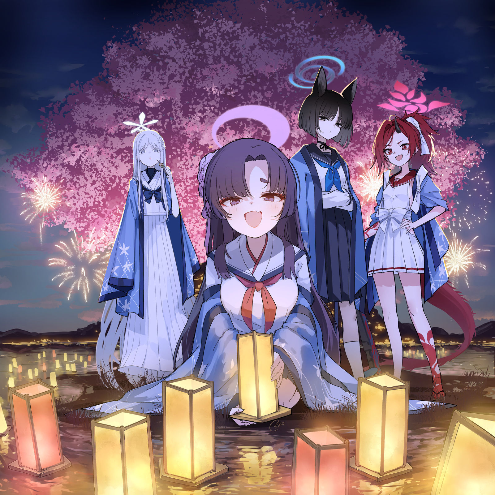 百花繚乱插画图片壁纸