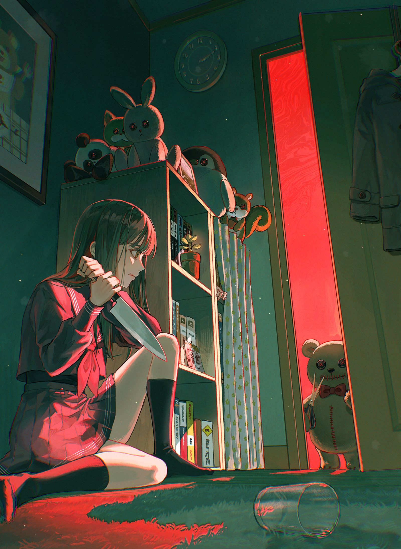 一个人捉迷藏插画图片壁纸