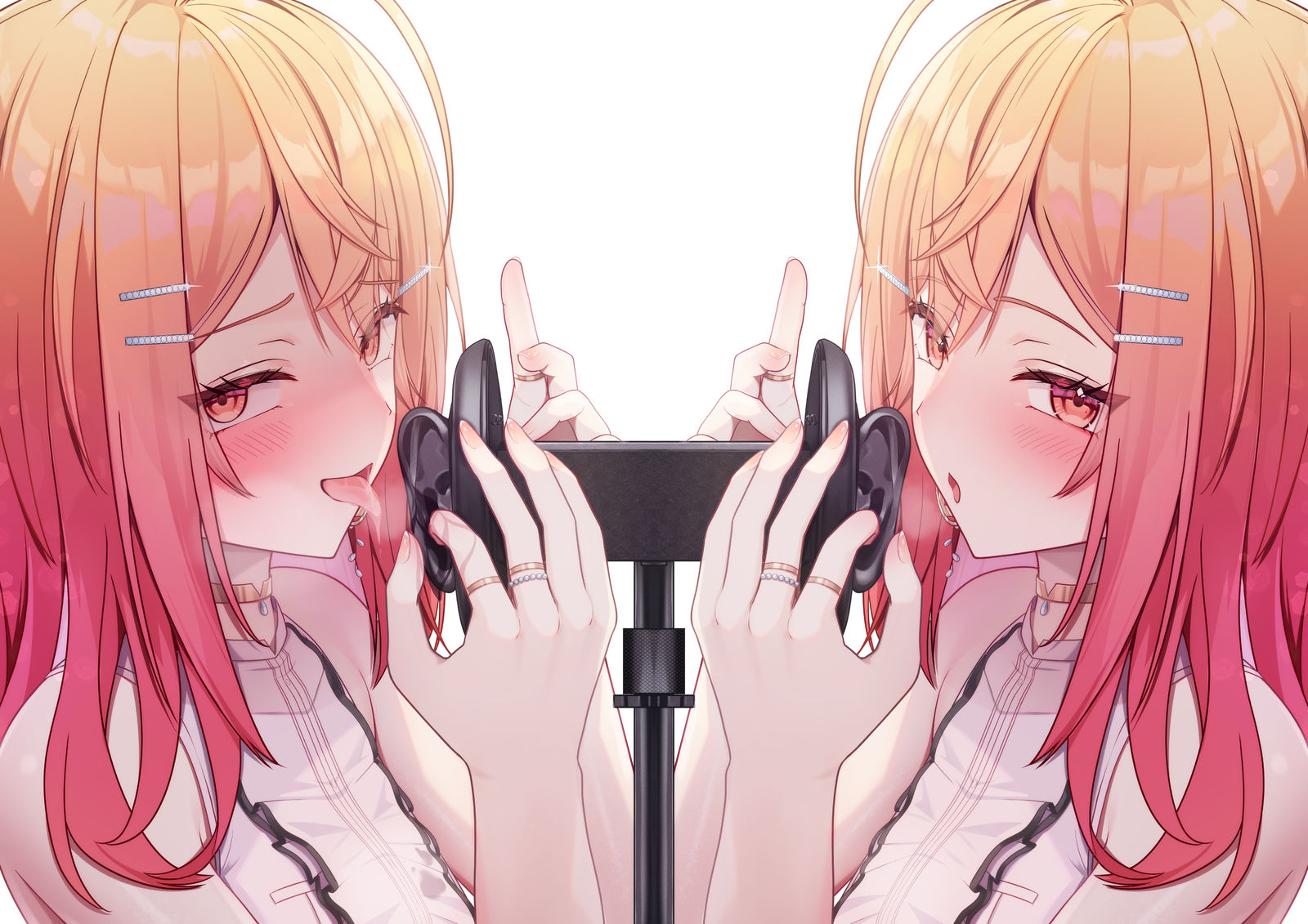 “输了吧♡”“不要输哦♡”插画图片壁纸