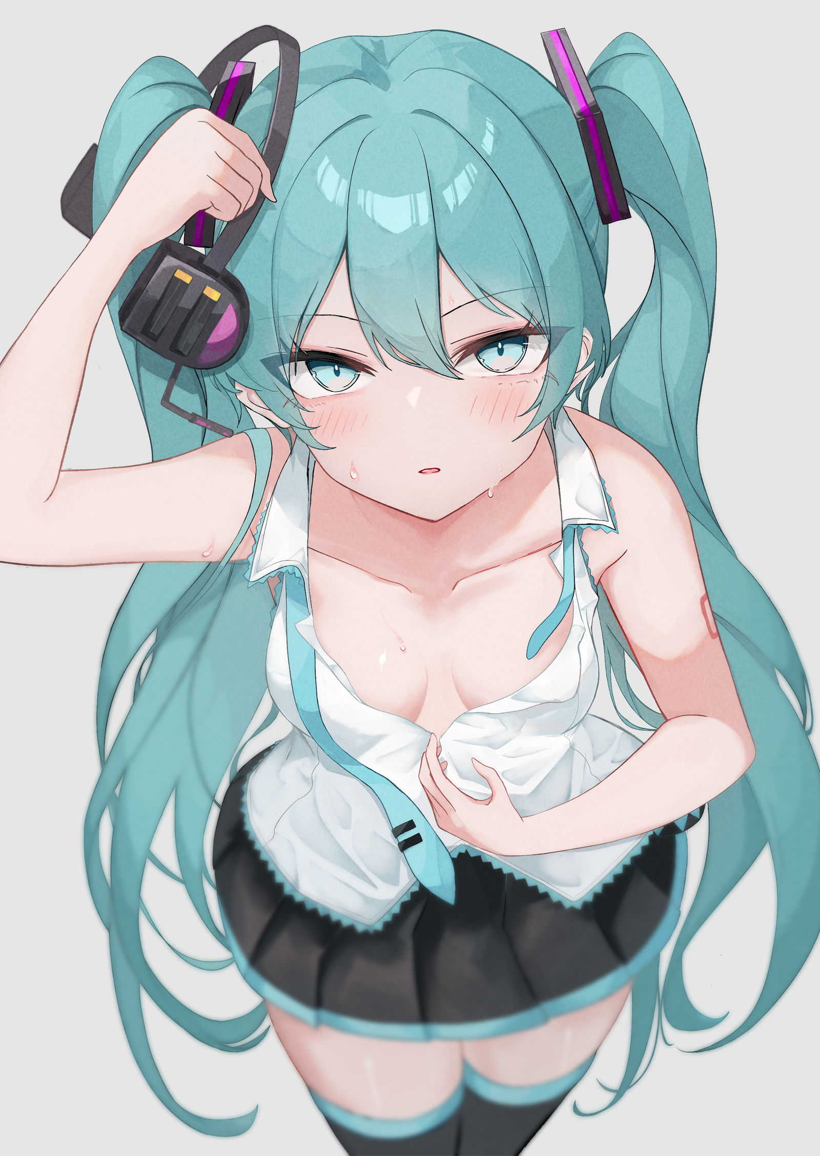 怕热的初音未来插画图片壁纸