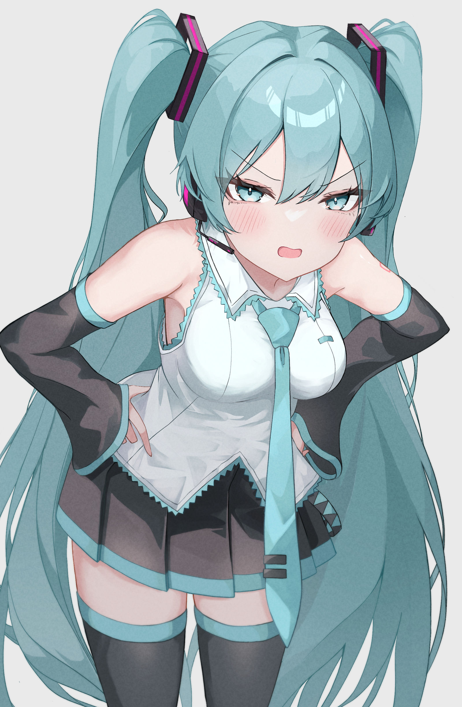 向老板说教的初音未来插画图片壁纸
