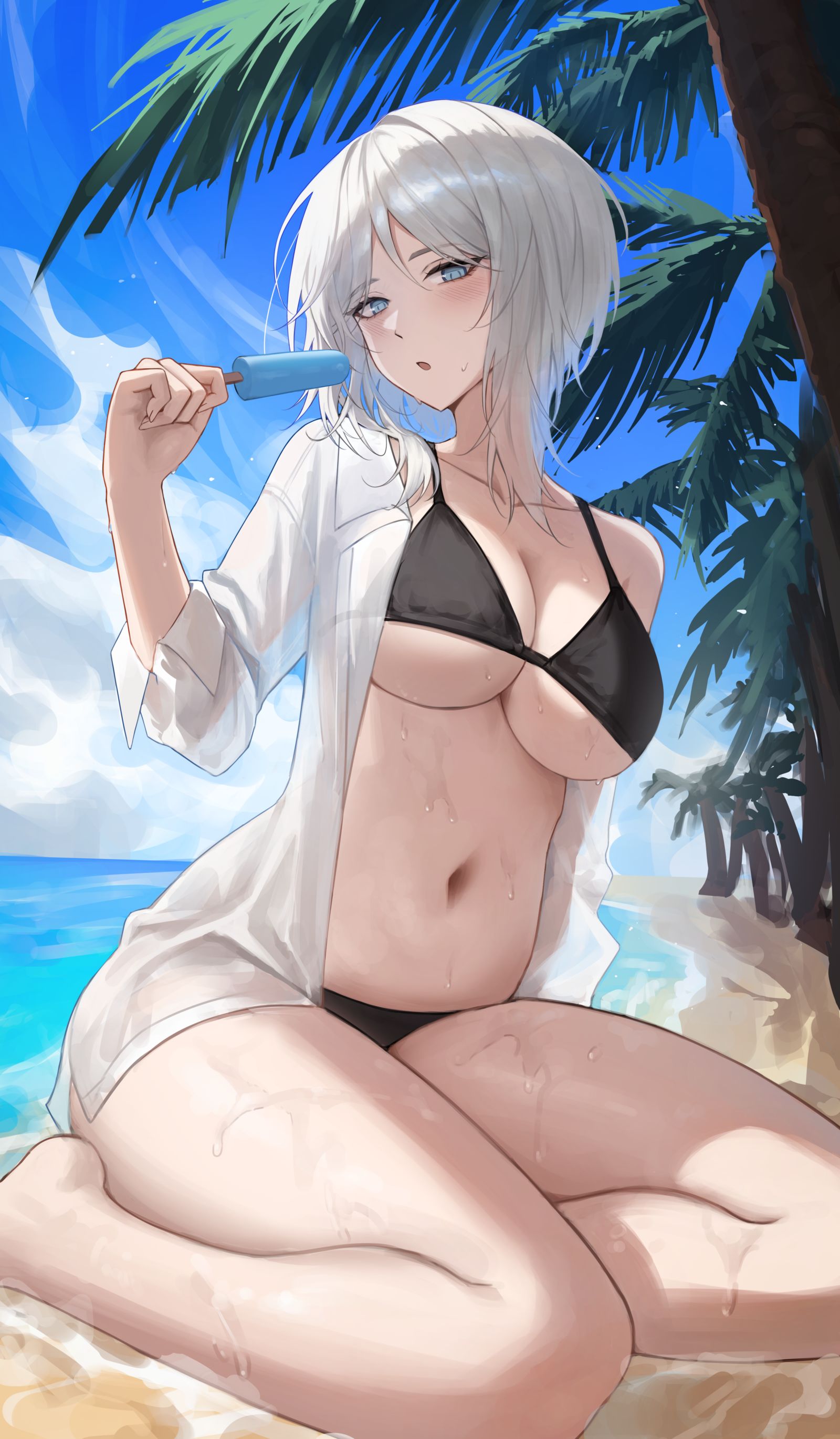 浮士德泳装插画图片壁纸