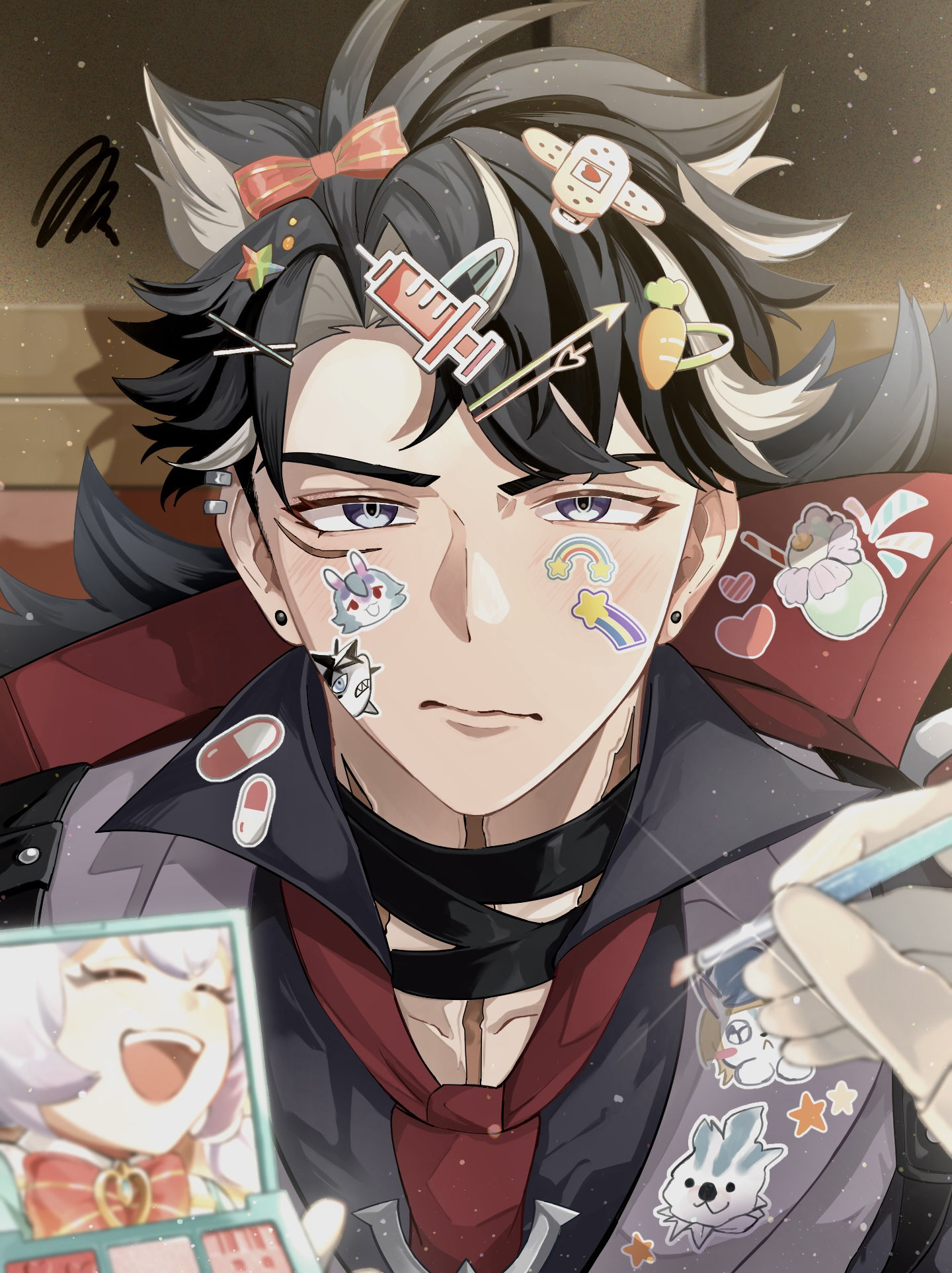 要化妆了！插画图片壁纸