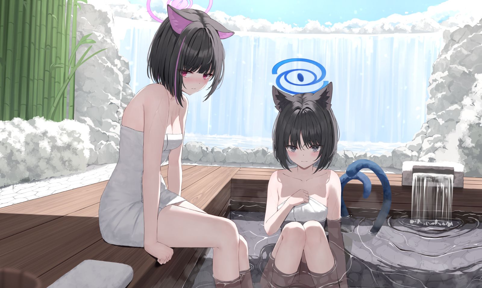 木瓜&桔梗插画图片壁纸