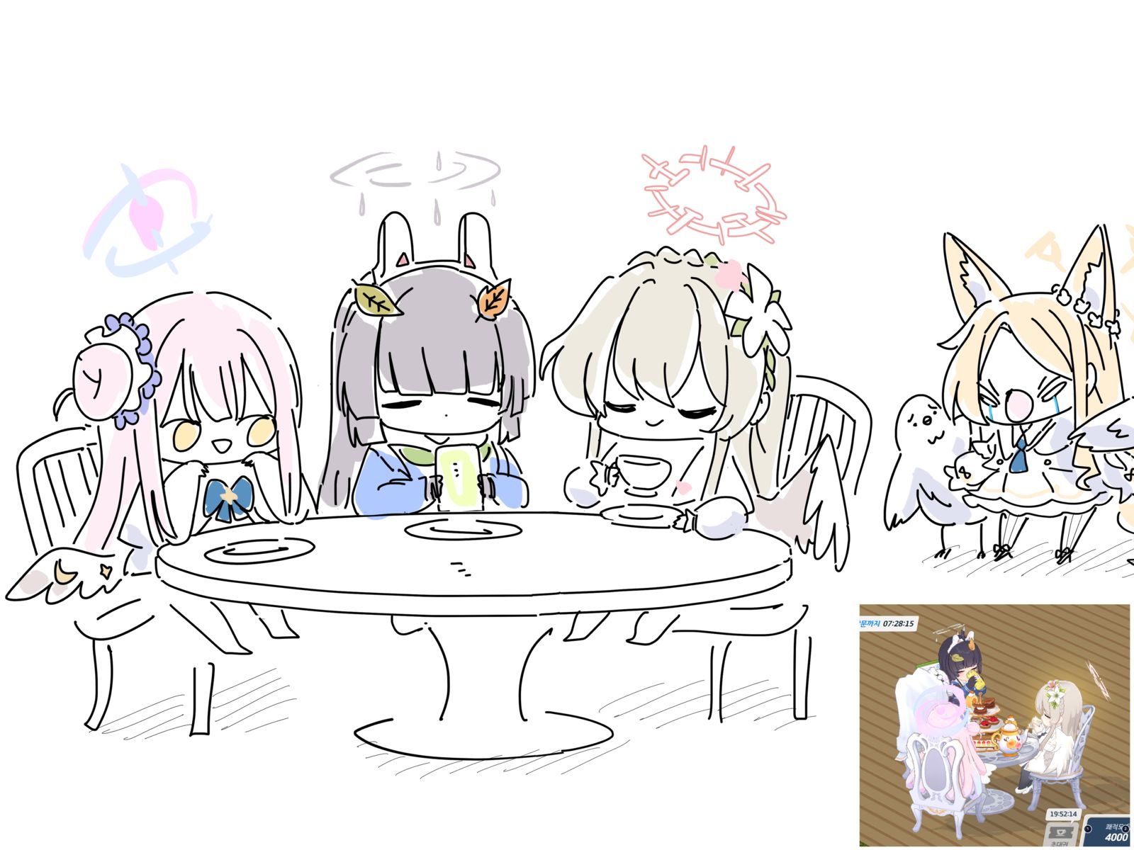 茶会插画图片壁纸