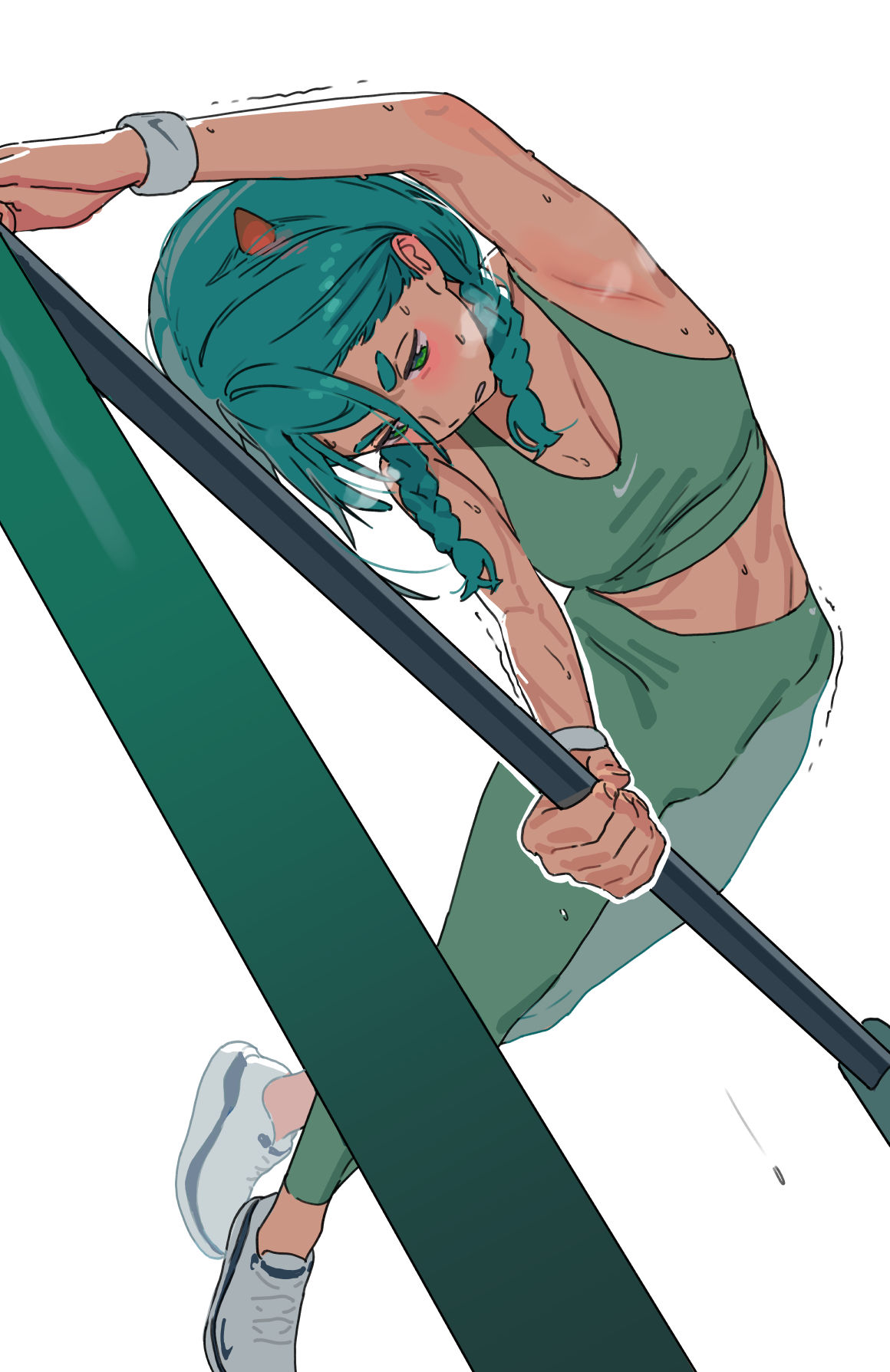 Nahia-chan’s one-arm planche插画图片壁纸