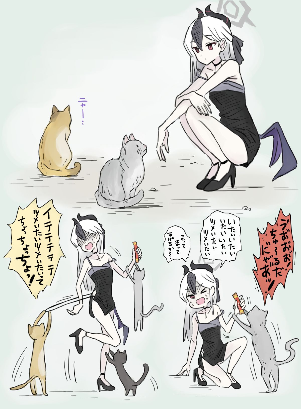 猫和小鸡插画图片壁纸