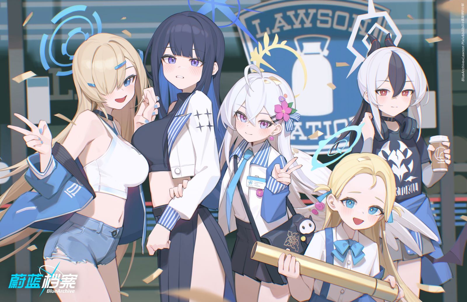 碧蓝档案罗森联动BlueArchive×Lawson头像同人高清图