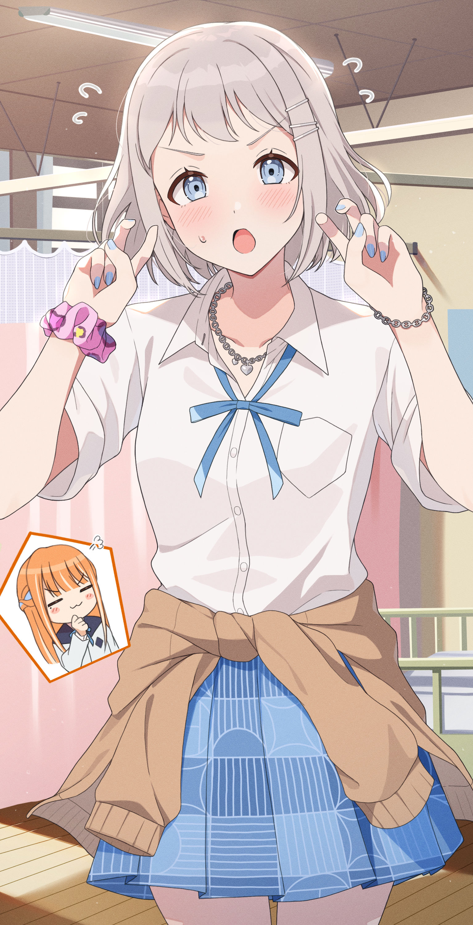 制服交換插画图片壁纸