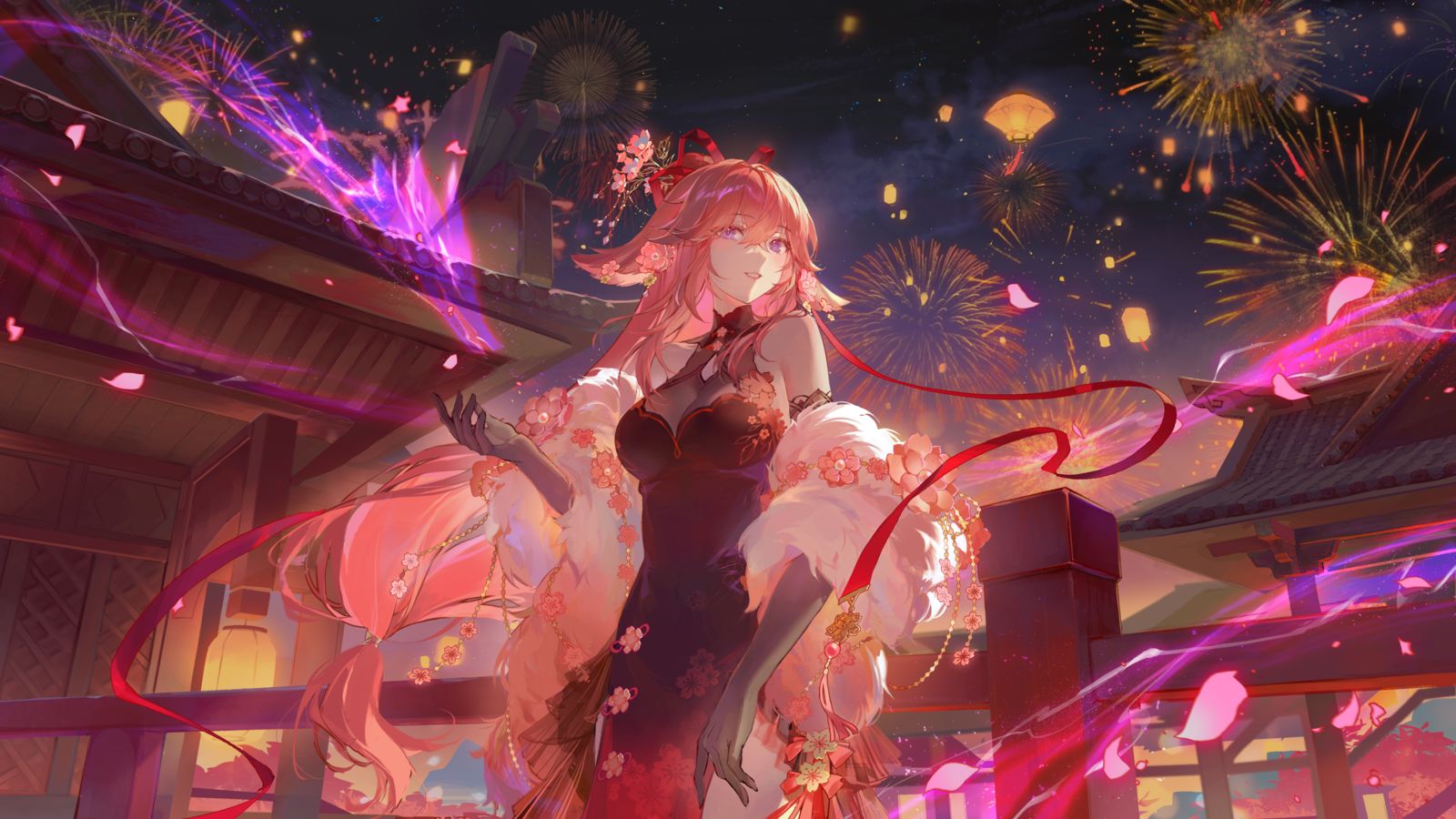 Yae miko & Lantern Rite插画图片壁纸