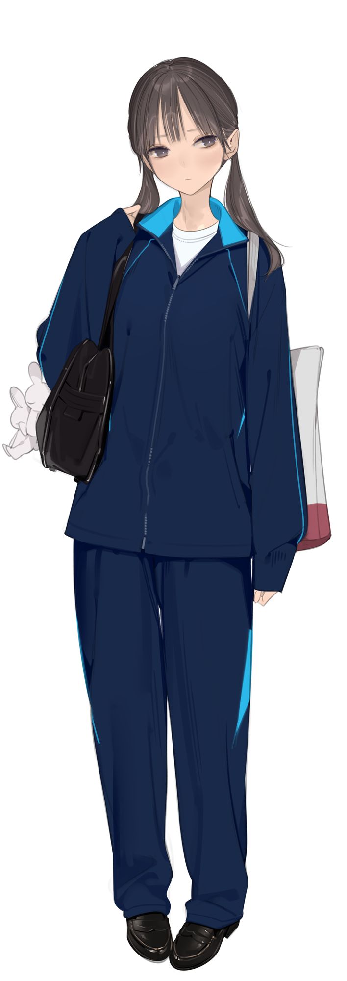 运动衫女孩插画图片壁纸