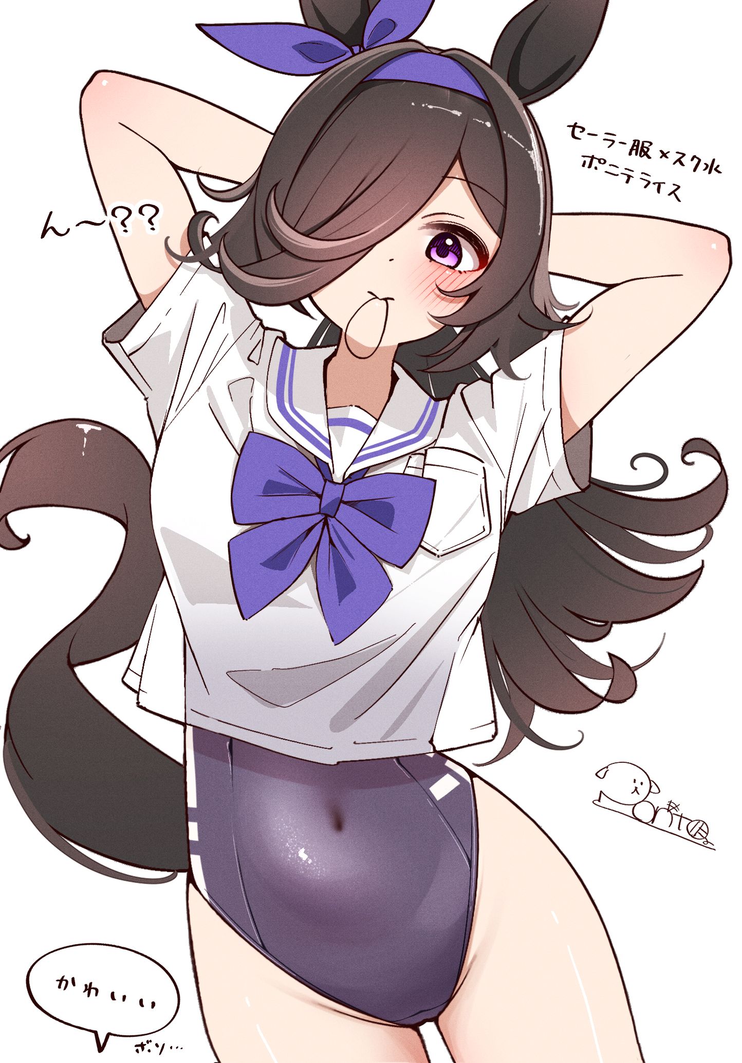 水手服×清水饭插画图片壁纸
