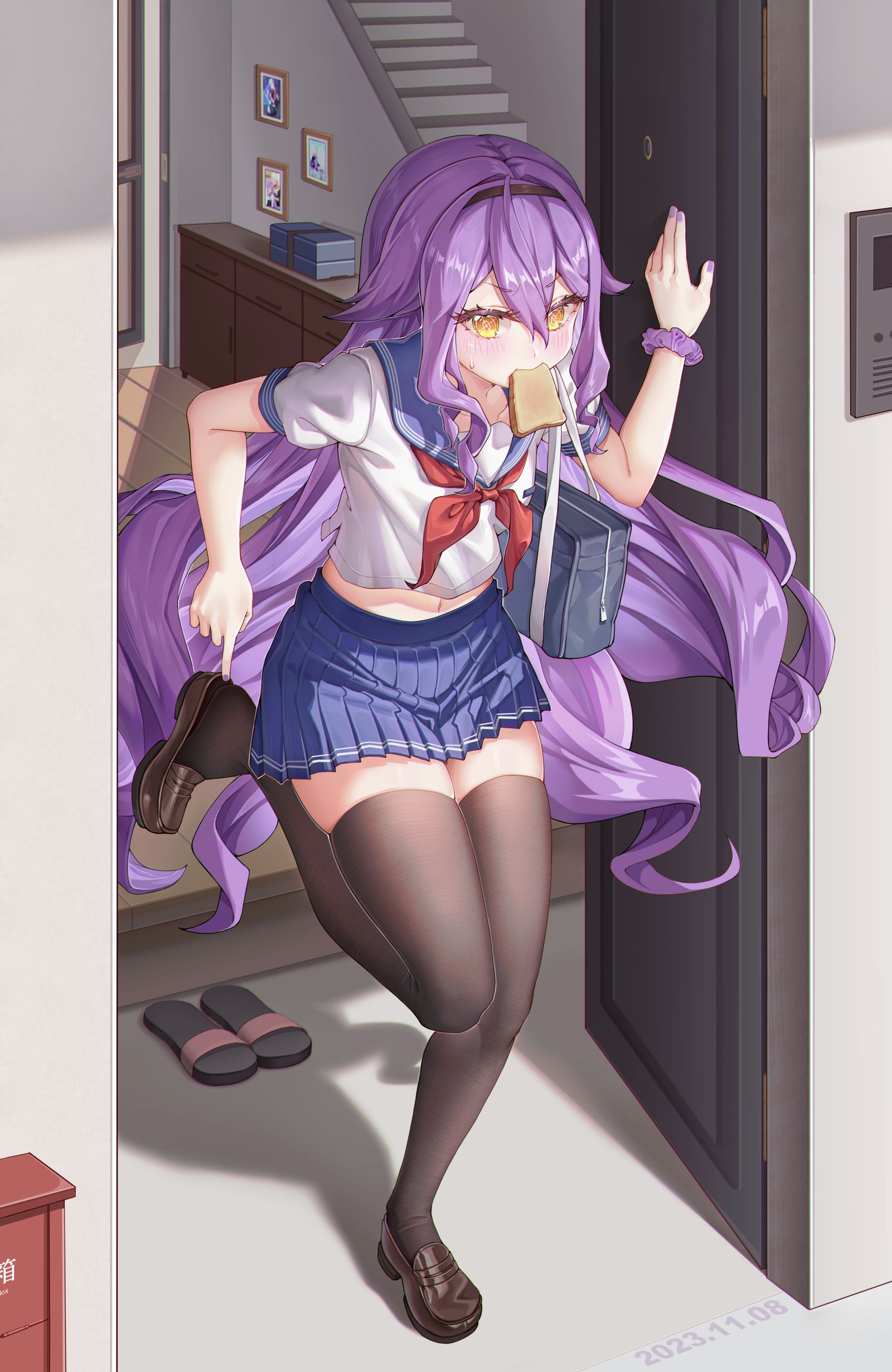 西琳上学插画图片壁纸
