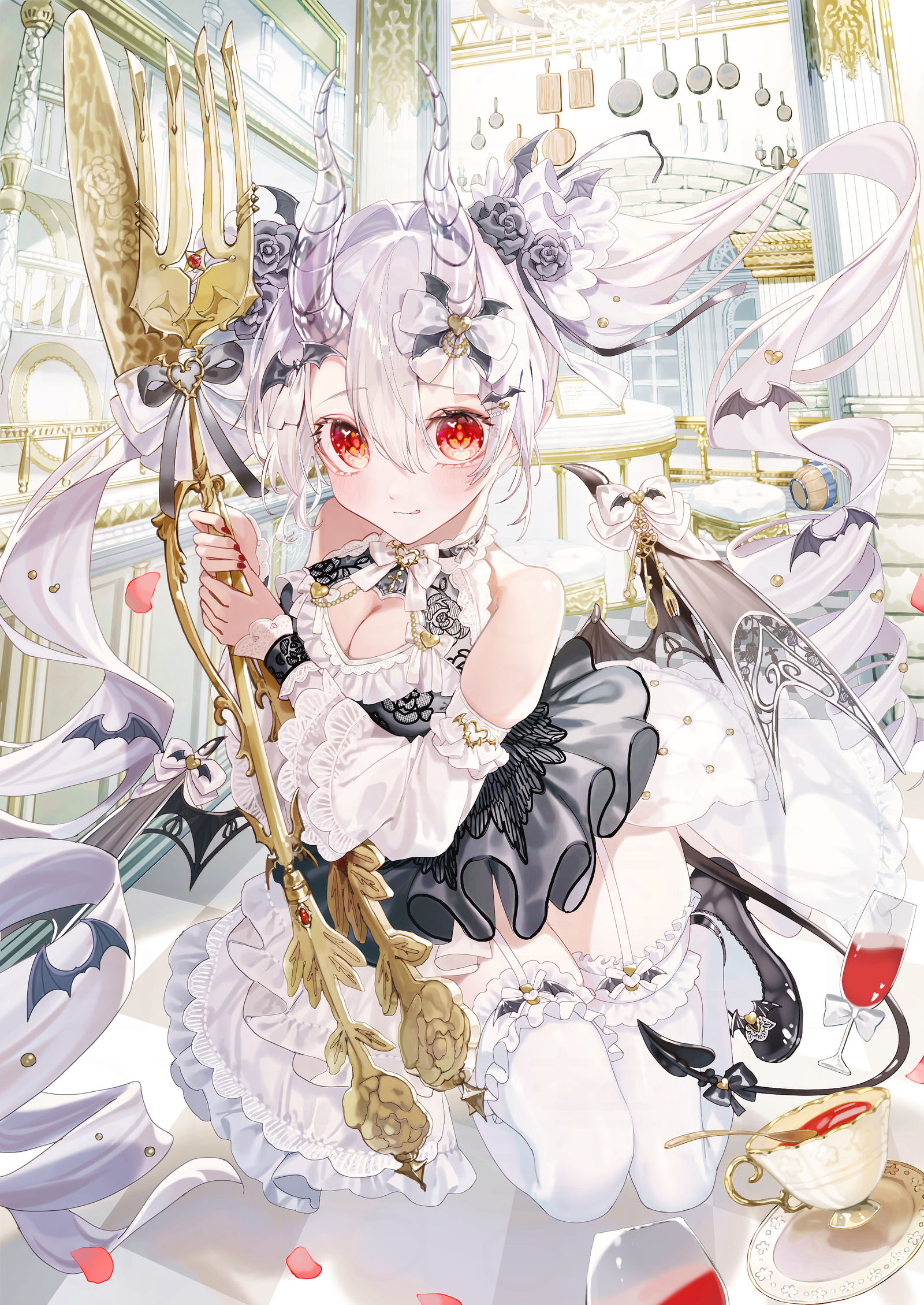 小恶魔哥特女仆插画图片壁纸