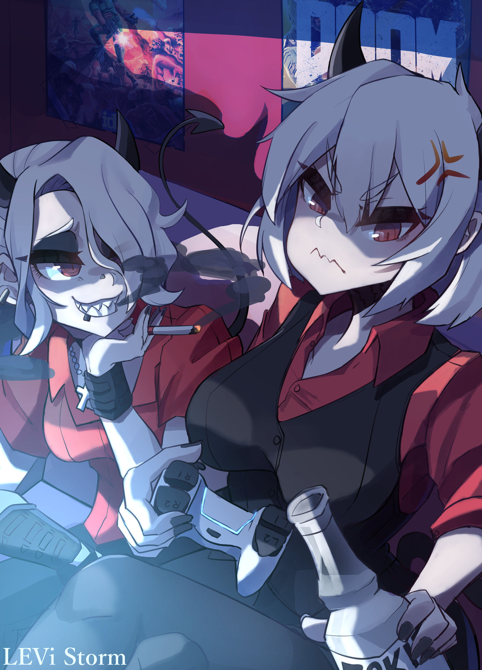 Helltaker Zdrada&Malina插画图片壁纸