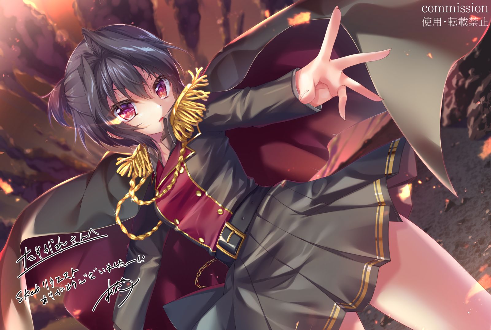 軍服希亜插画图片壁纸