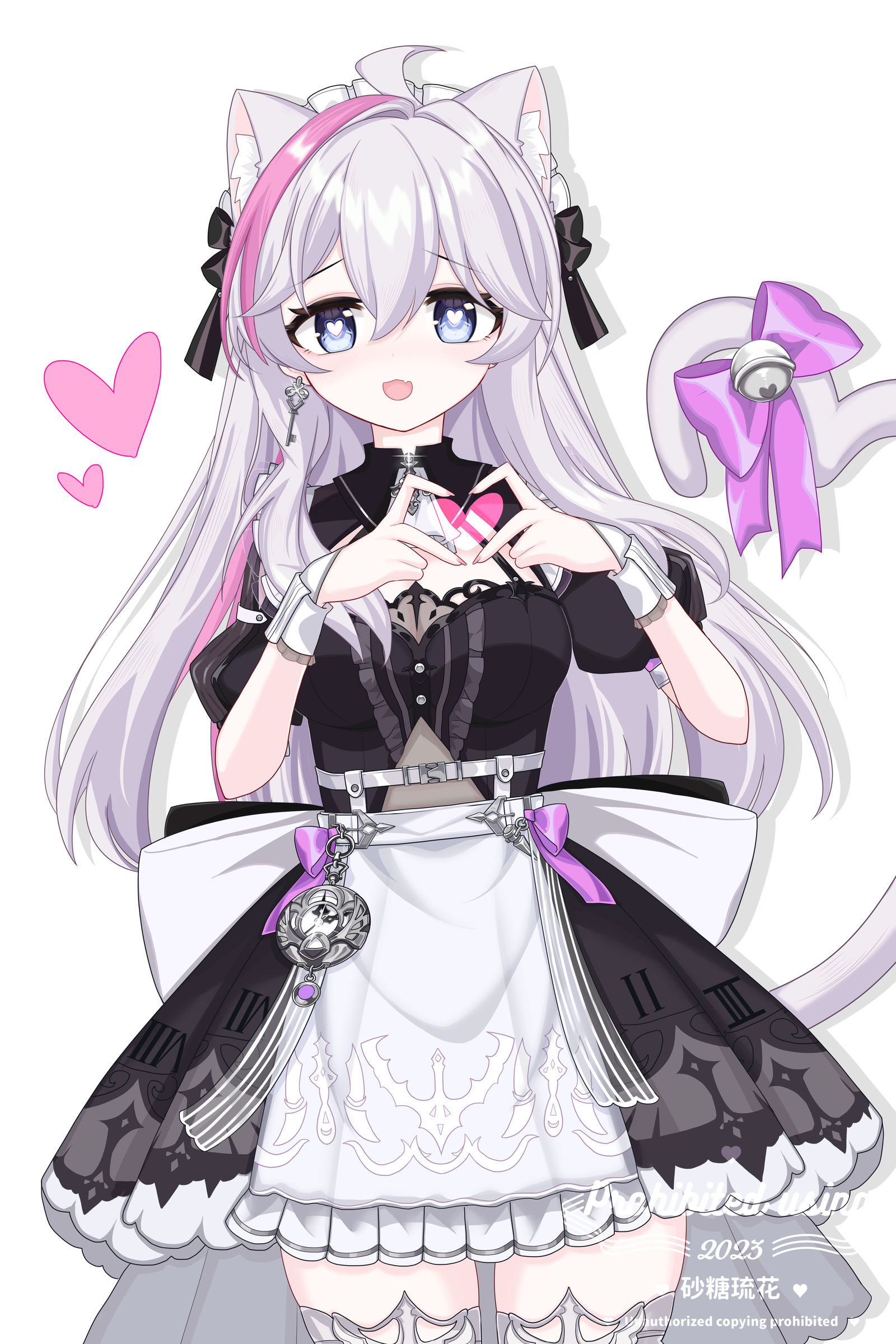 画了女仆香奈美猫猫插画图片壁纸